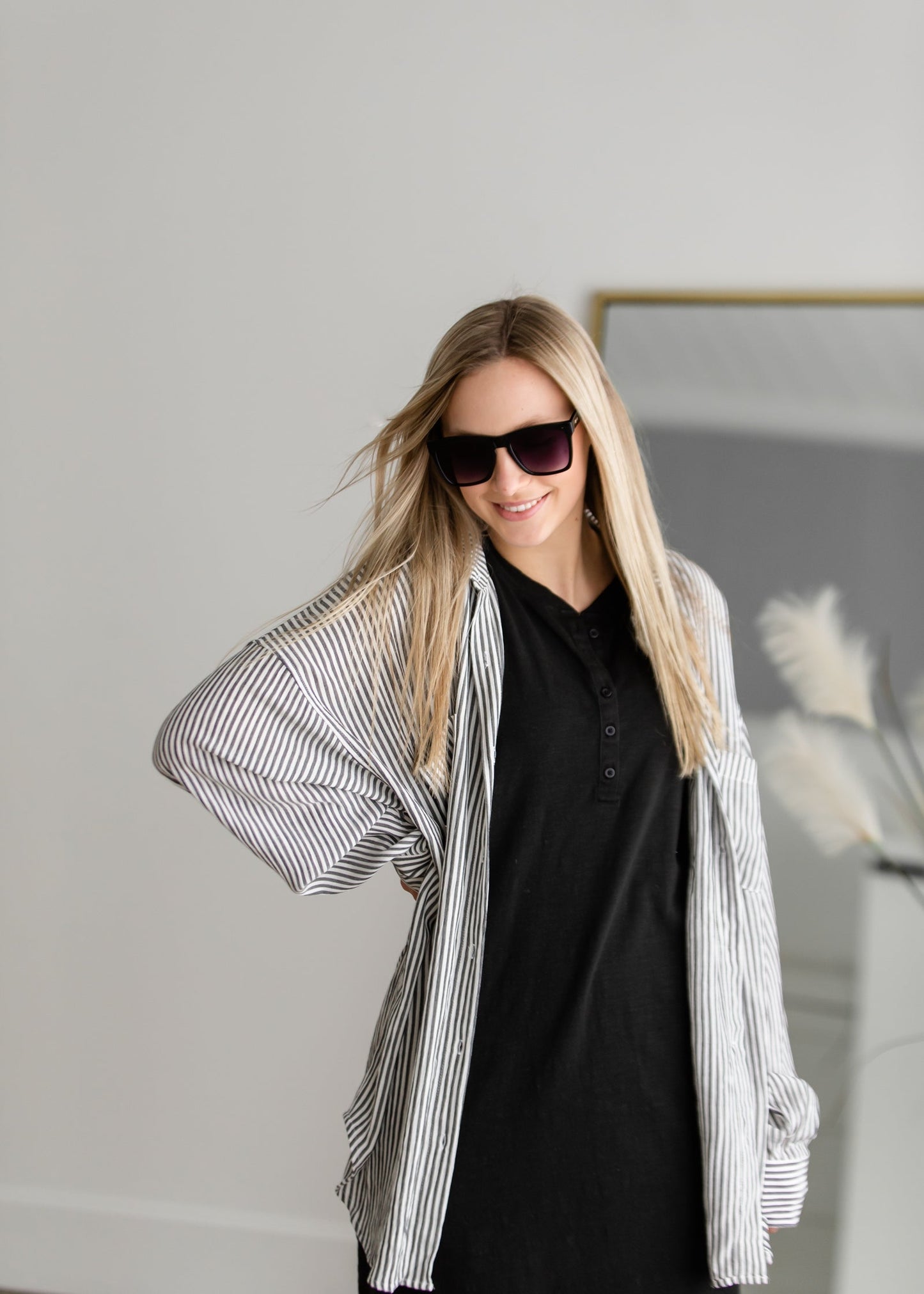 Lalo Striped Button Up Top Shirt Z Supply