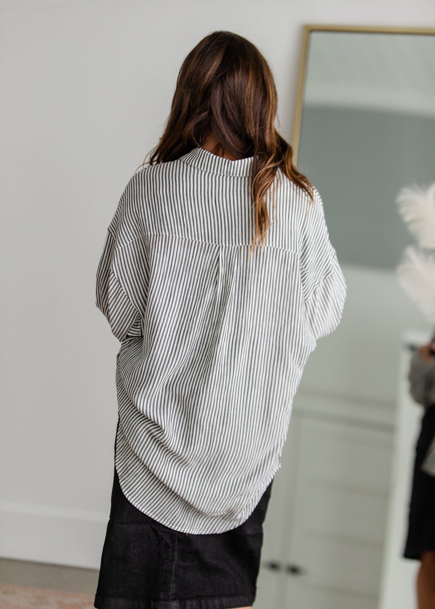 Lalo Striped Button Up Top Shirt Z Supply