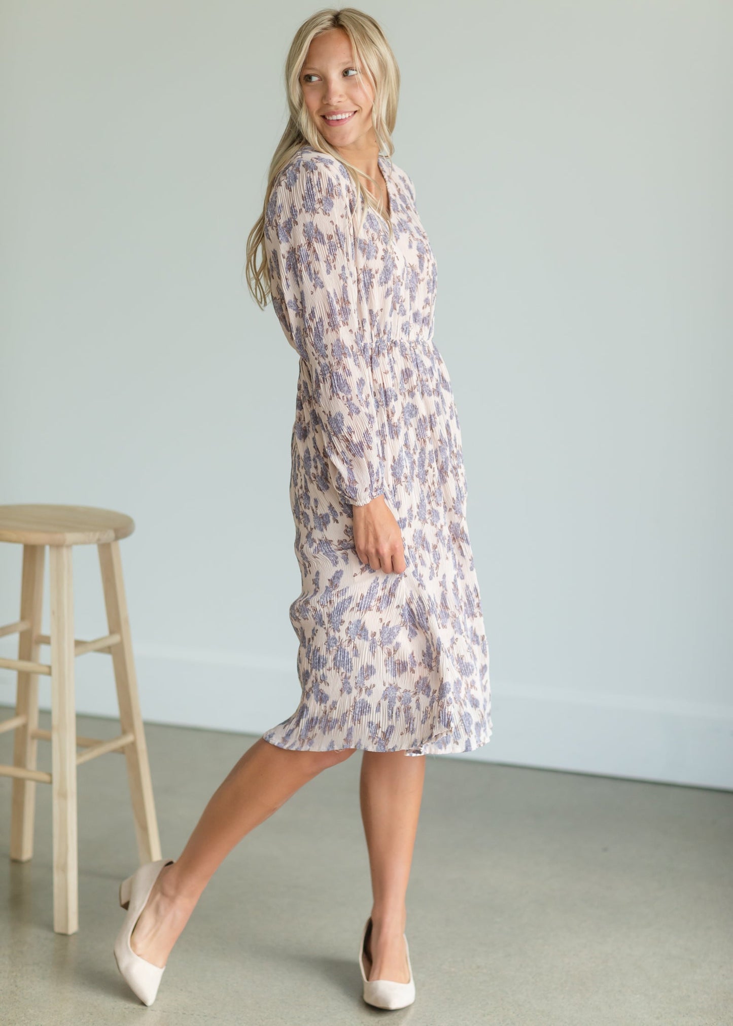 Lavender Blush Pleated Midi Dress - FINAL SALE Dresses