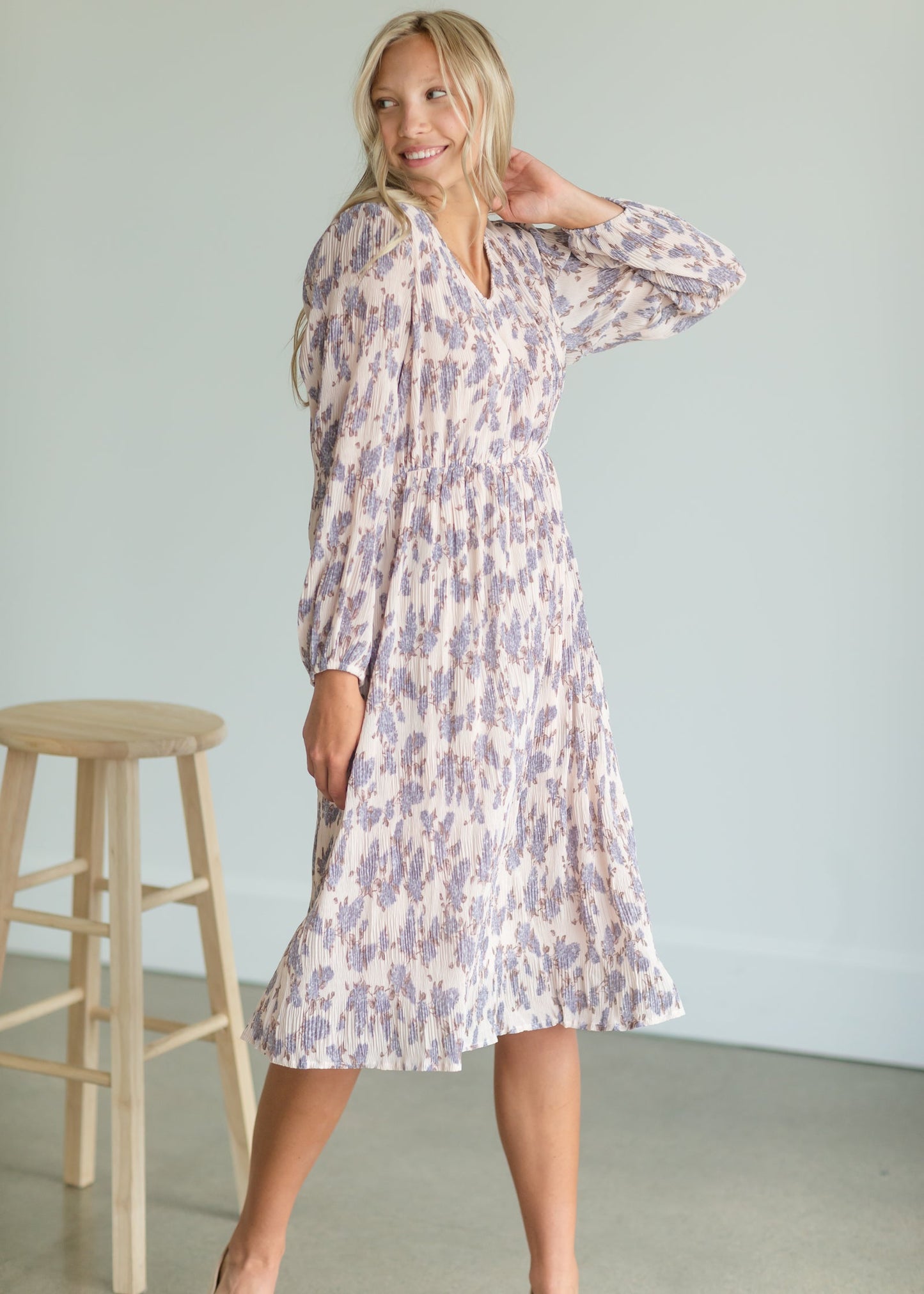 Lavender Blush Pleated Midi Dress - FINAL SALE Dresses