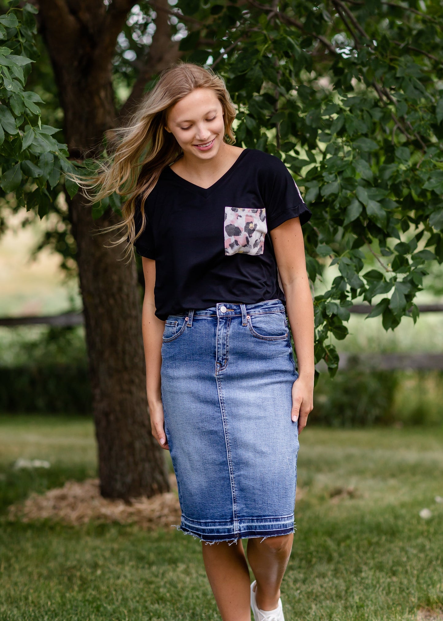 Leopard Basic Pocket Tee - FINAL SALE Tops