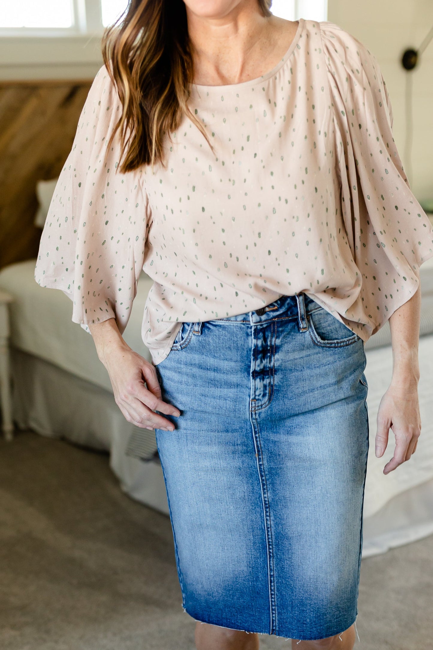 Light Wash Classic Midi Skirt - FINAL SALE Skirts