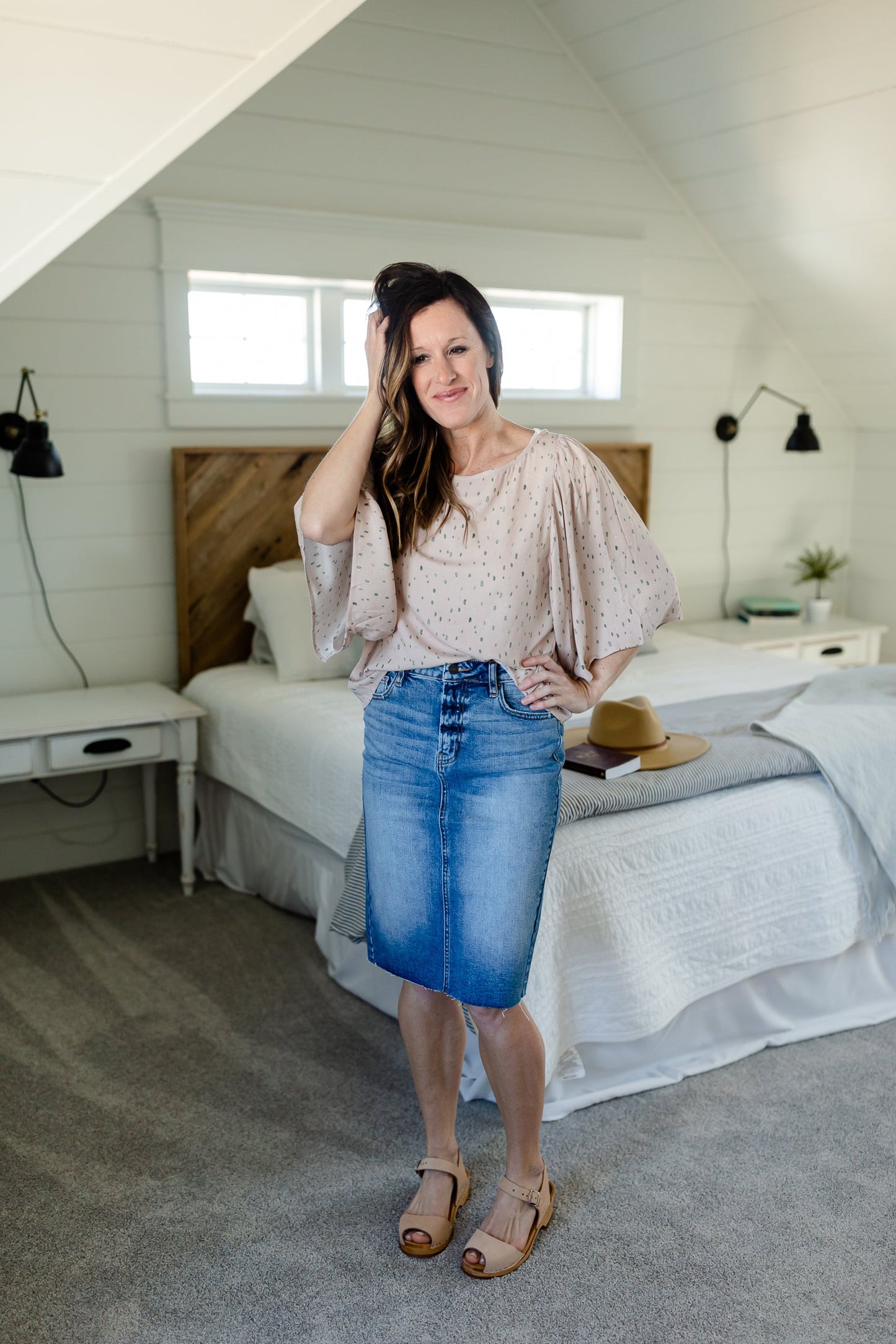 Light Wash Classic Midi Skirt - FINAL SALE Skirts