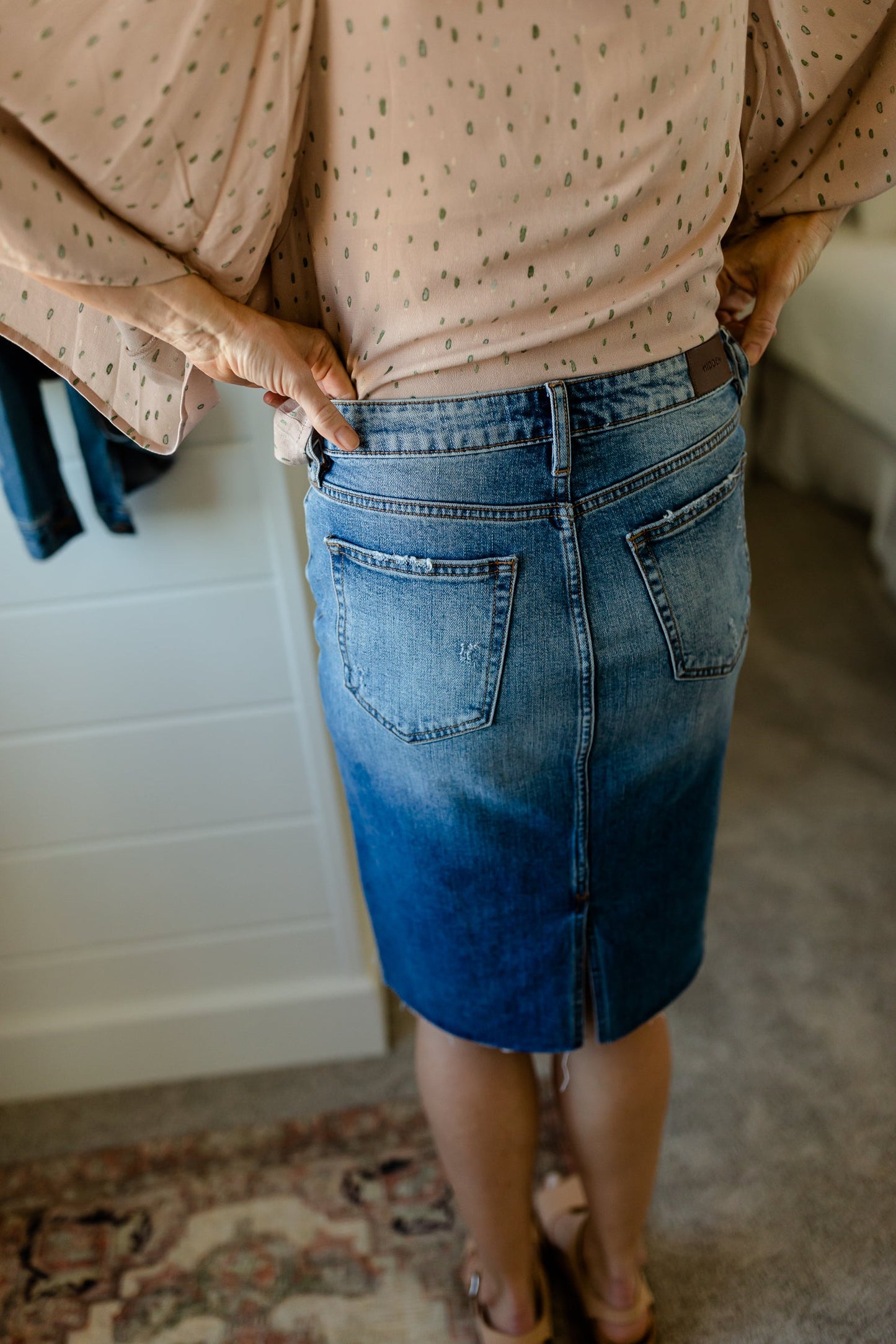 Light Wash Classic Midi Skirt - FINAL SALE Skirts