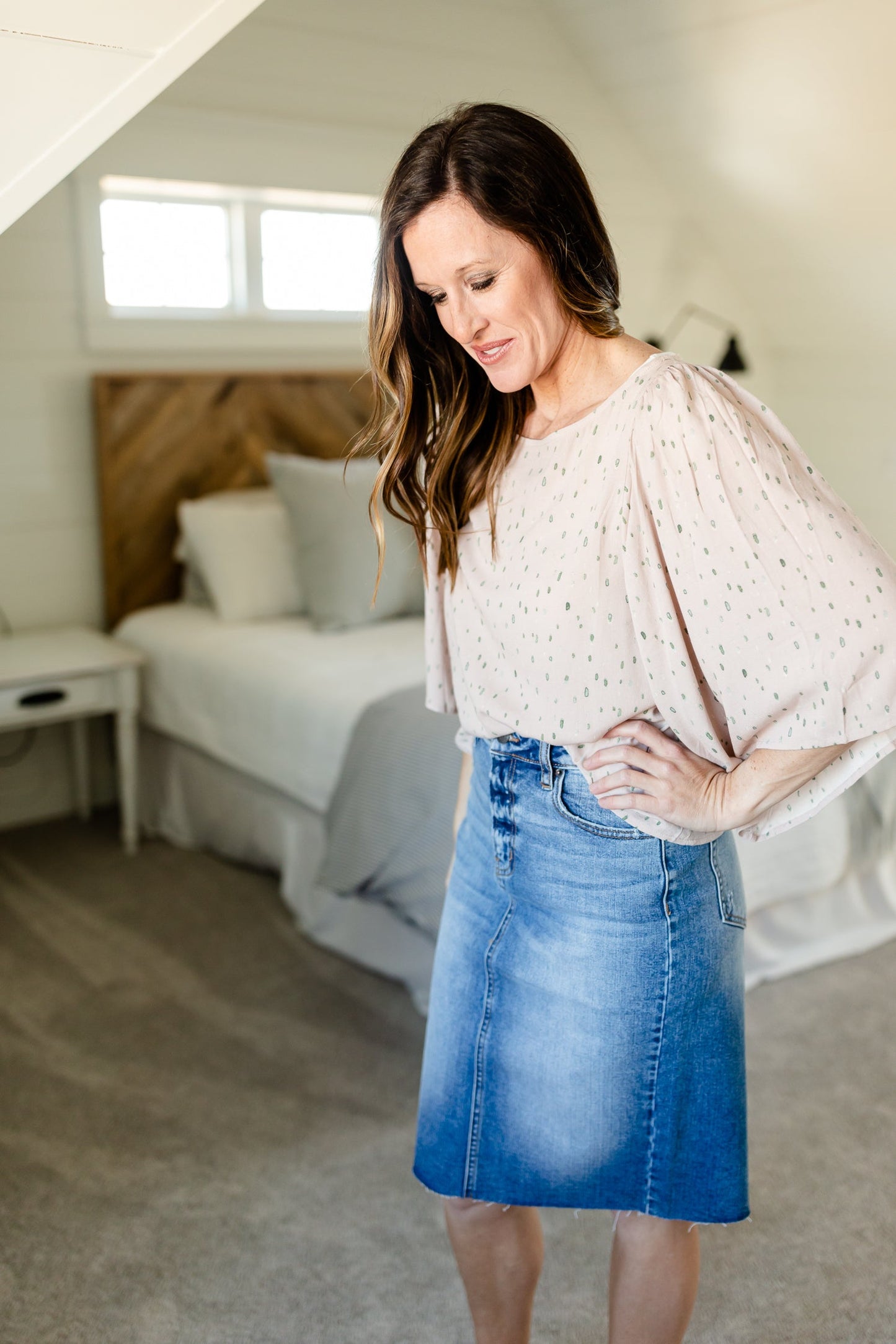 Light Wash Classic Midi Skirt - FINAL SALE Skirts