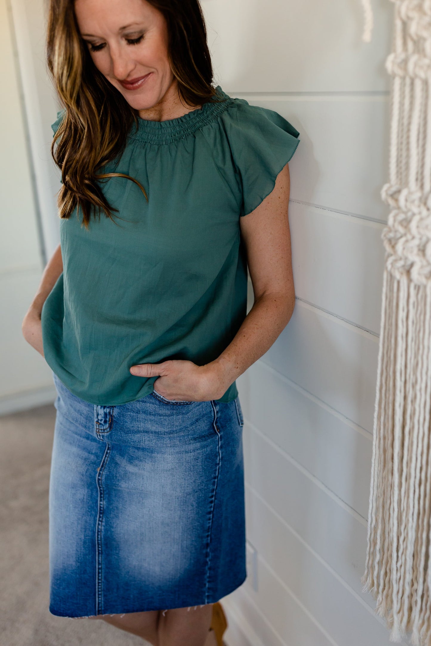Light Wash Classic Midi Skirt - FINAL SALE Skirts