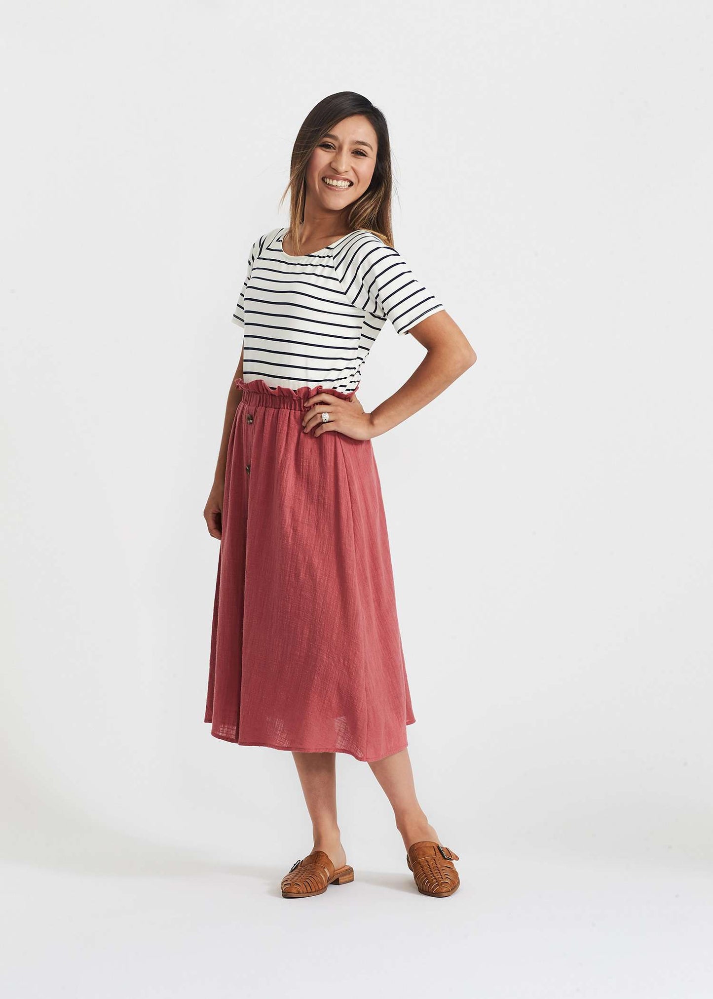 Lightweight Ruffle Skirt Skirts Mauve / S