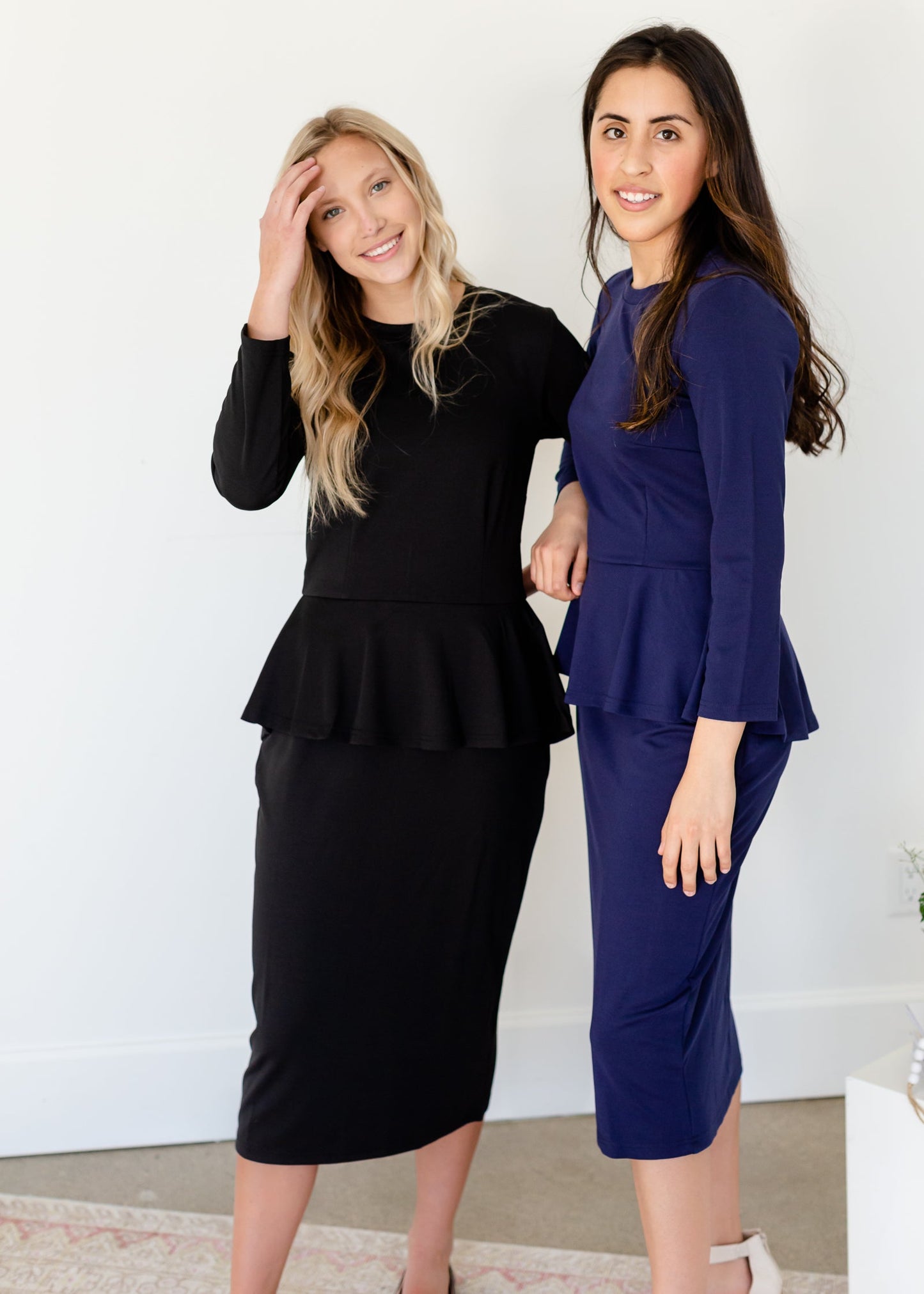 Lindy Navy Blue Straight Fit Midi Dress - FINAL SALE Dresses