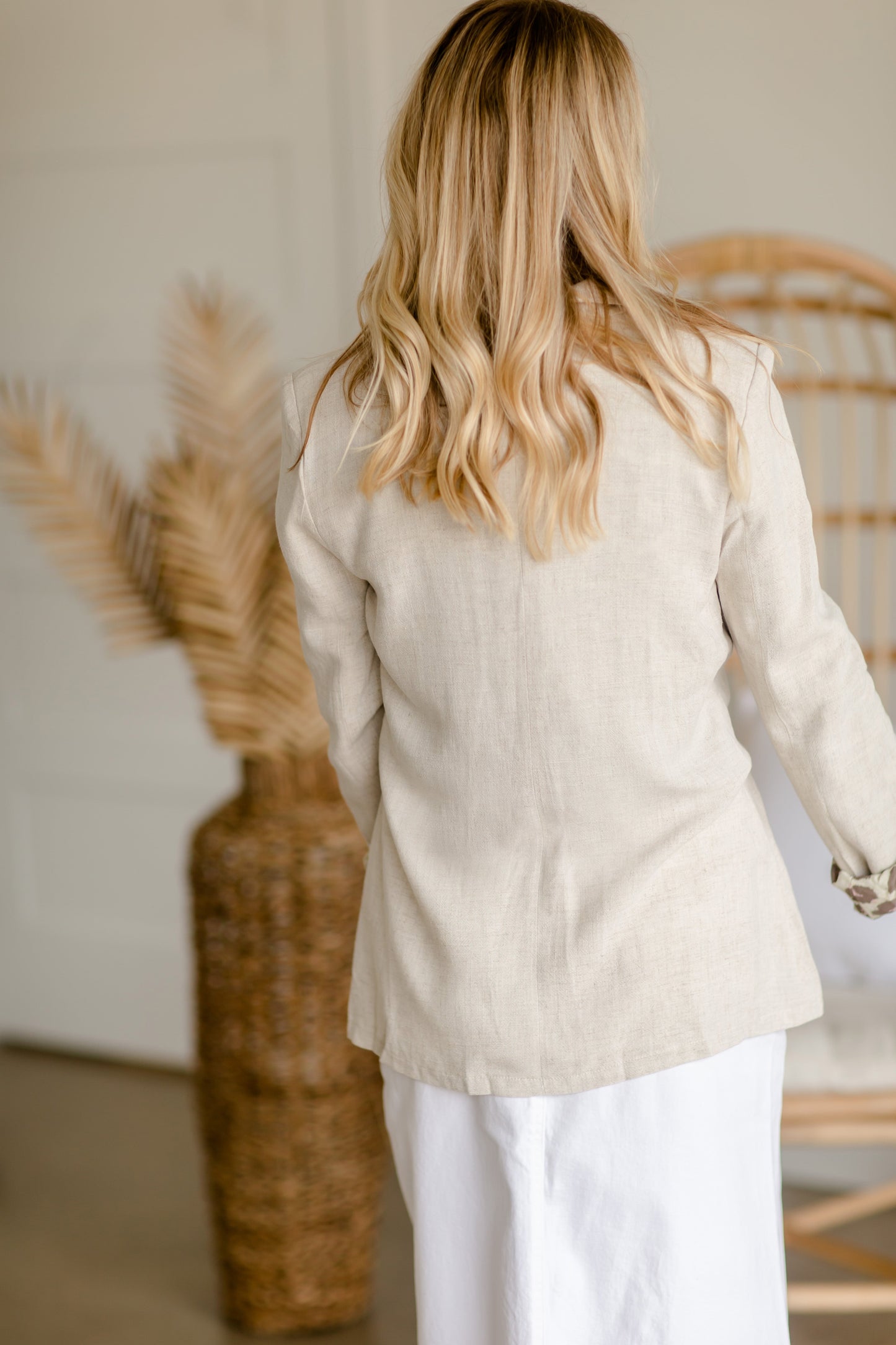 Linen Button Front Blazer - FINAL SALE Tops