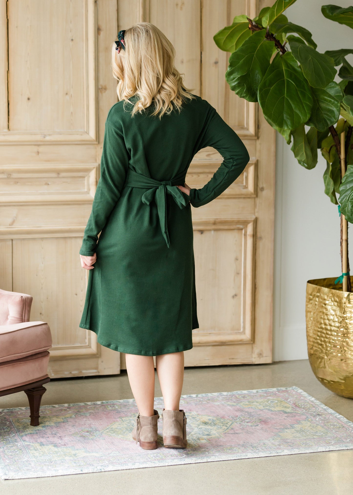 Long Sleeve Button Midi Dress - FINAL SALE Dresses