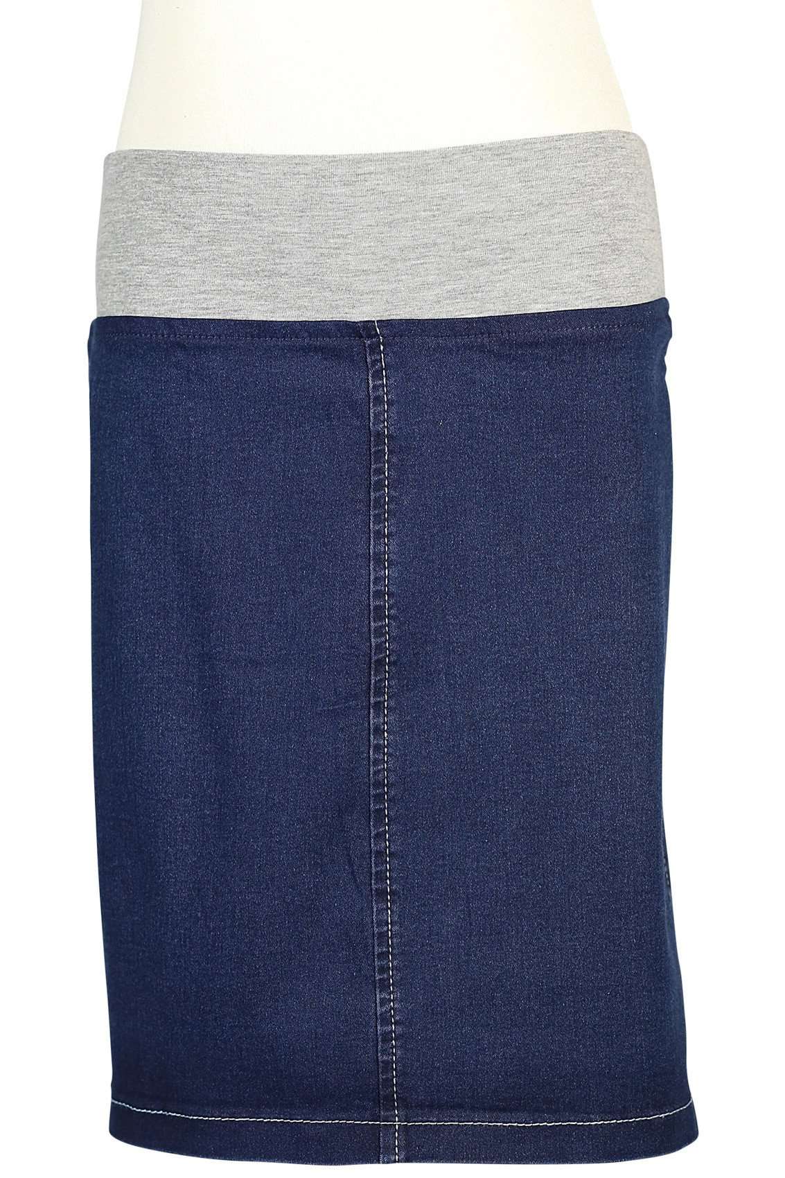 Lounge-N-Denim Skirt | Below Knee Jean Skirt Sizes 4-14