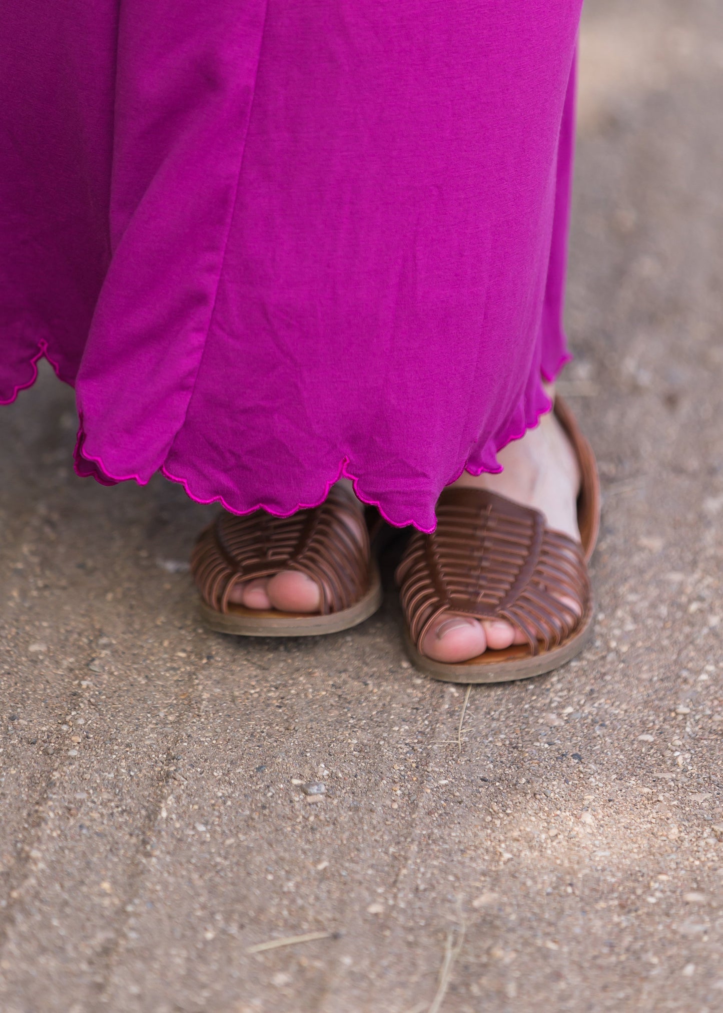 Women's long pink maxi dress that is fully lined, nursing friendly and comes with a belt