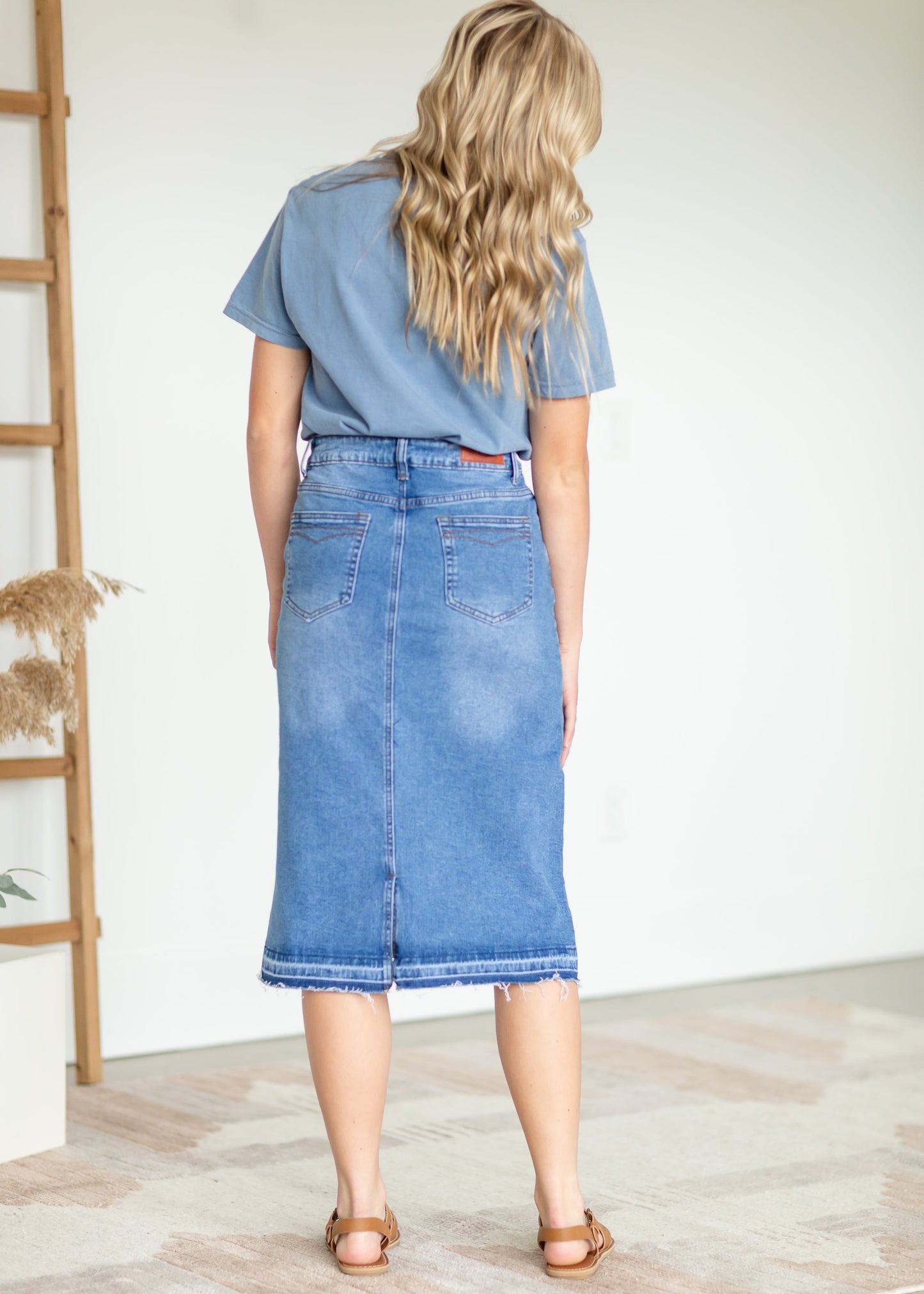 Marley A-line Midi Denim Skirt Skirts