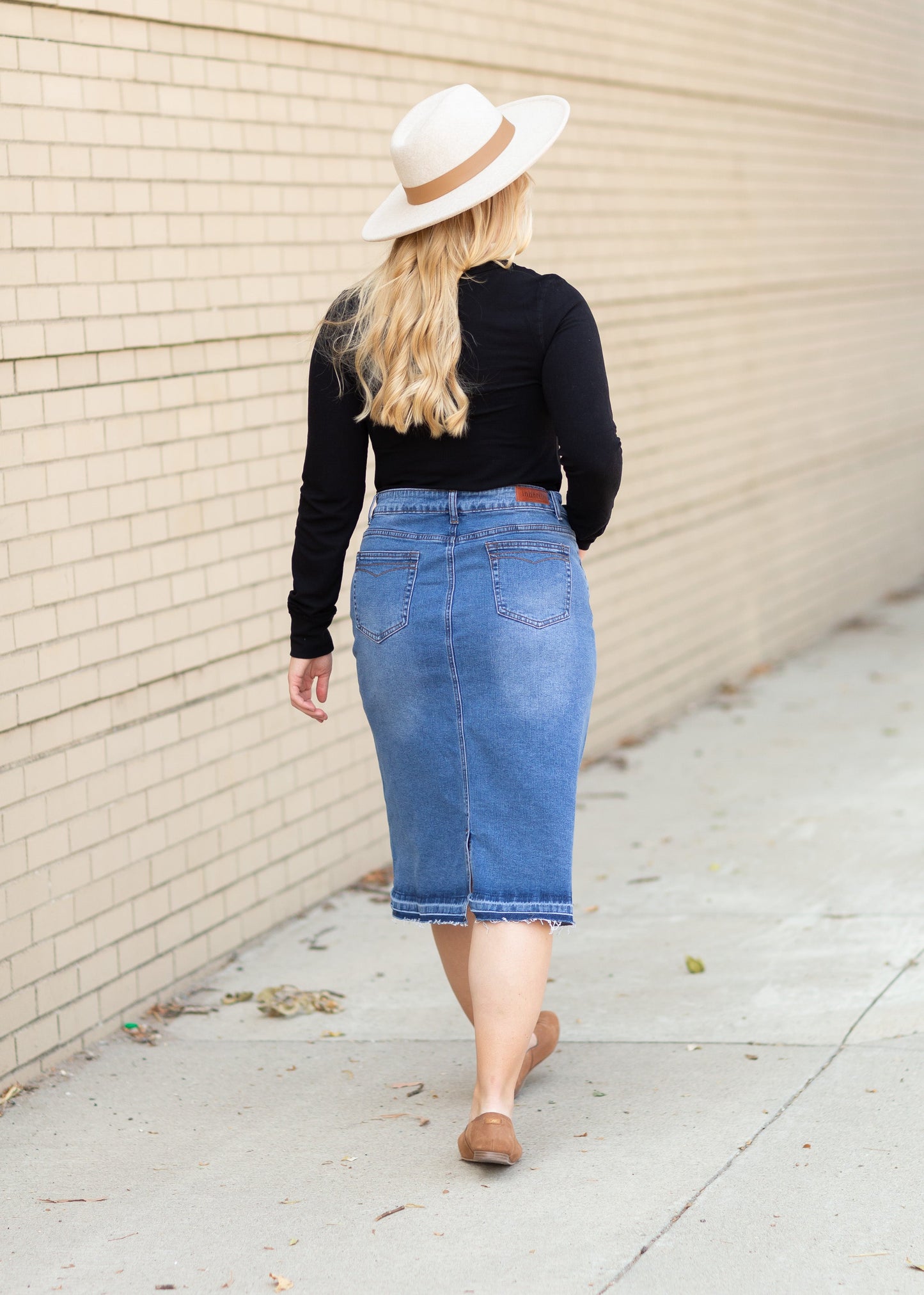 Marley A-line Midi Denim Skirt Skirts