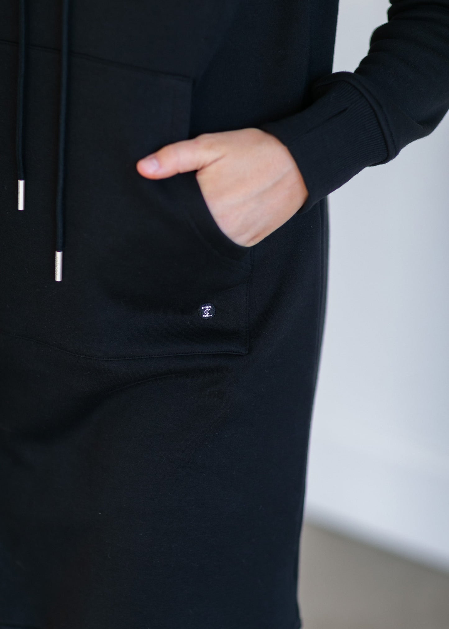 Marti Black Sweatshirt Midi Dress Dresses