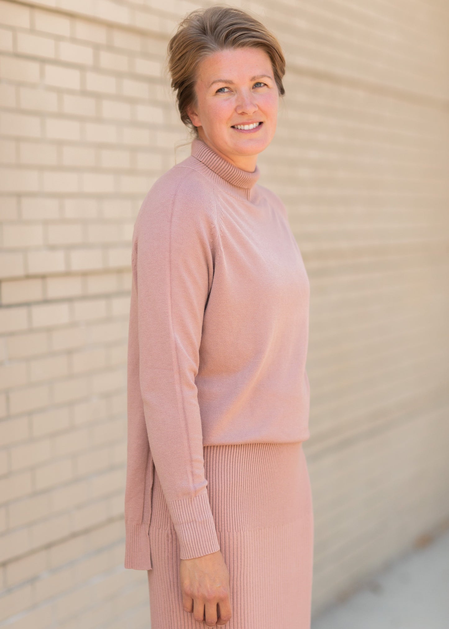 Mauve High Neck Sweater Tops