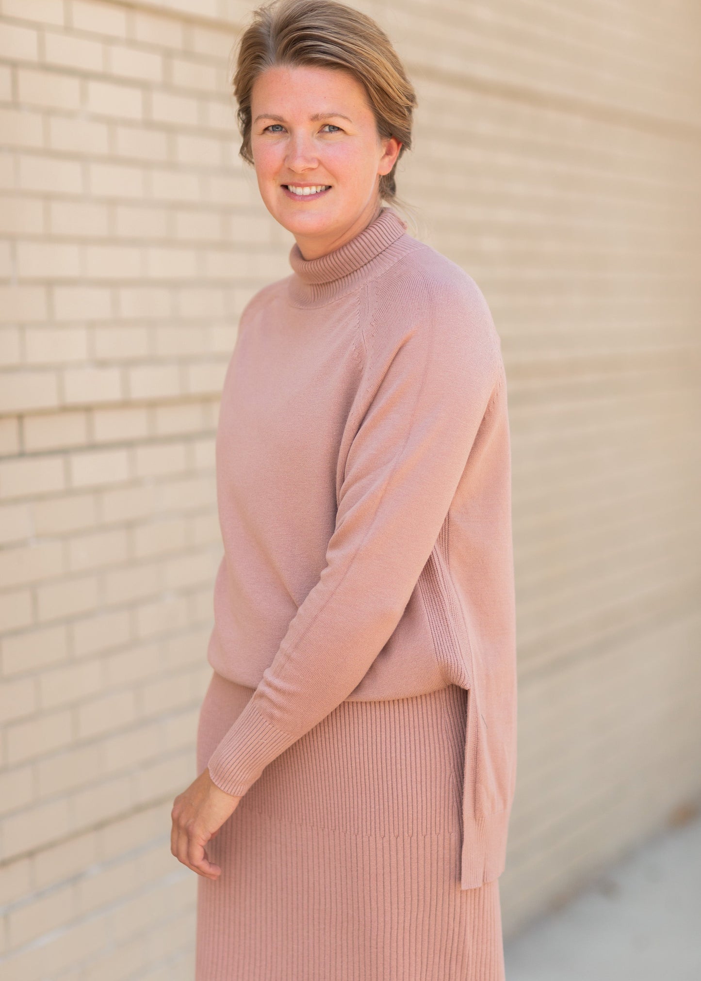 Mauve High Neck Sweater Tops