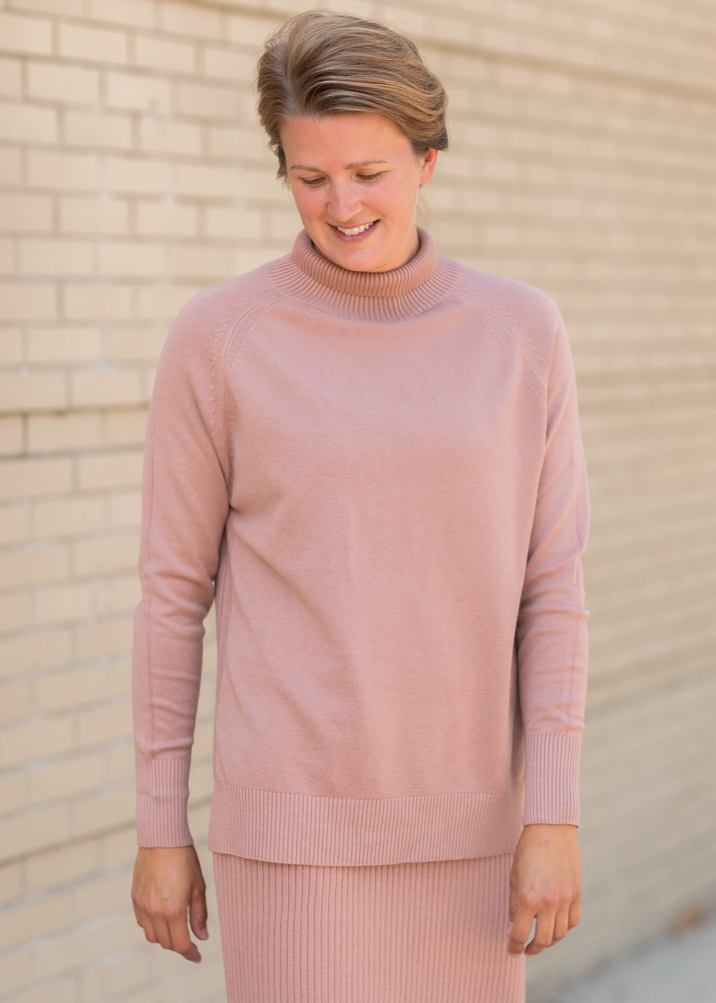 Mauve High Neck Sweater Tops