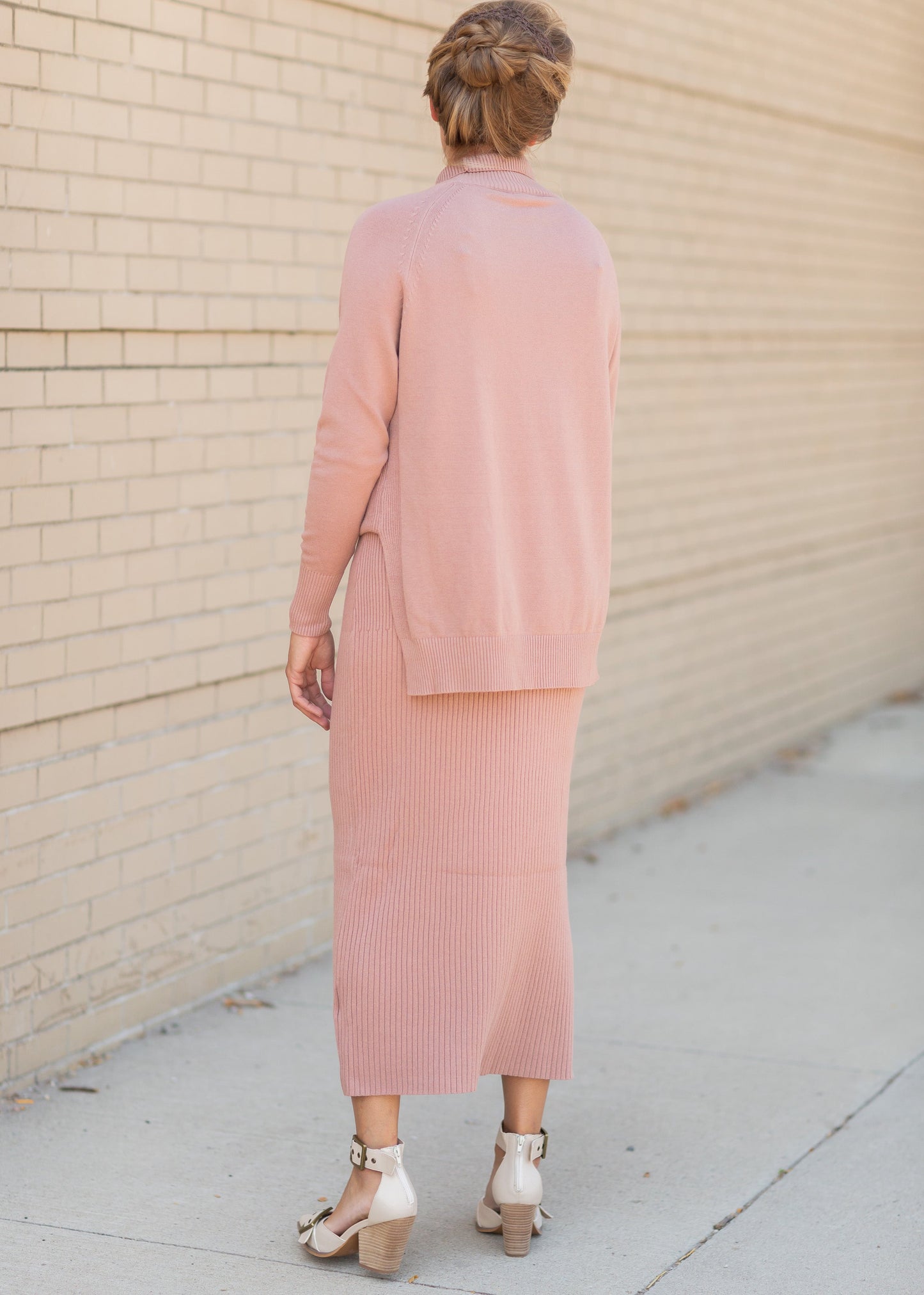 Mauve High Neck Sweater Tops
