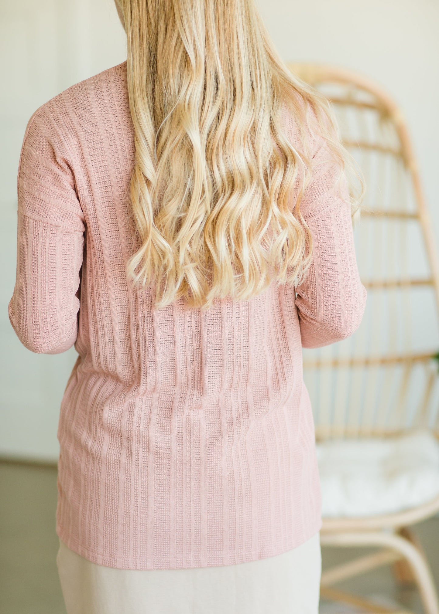 Mauve Open Front Textured Cardigan Layering Essentials