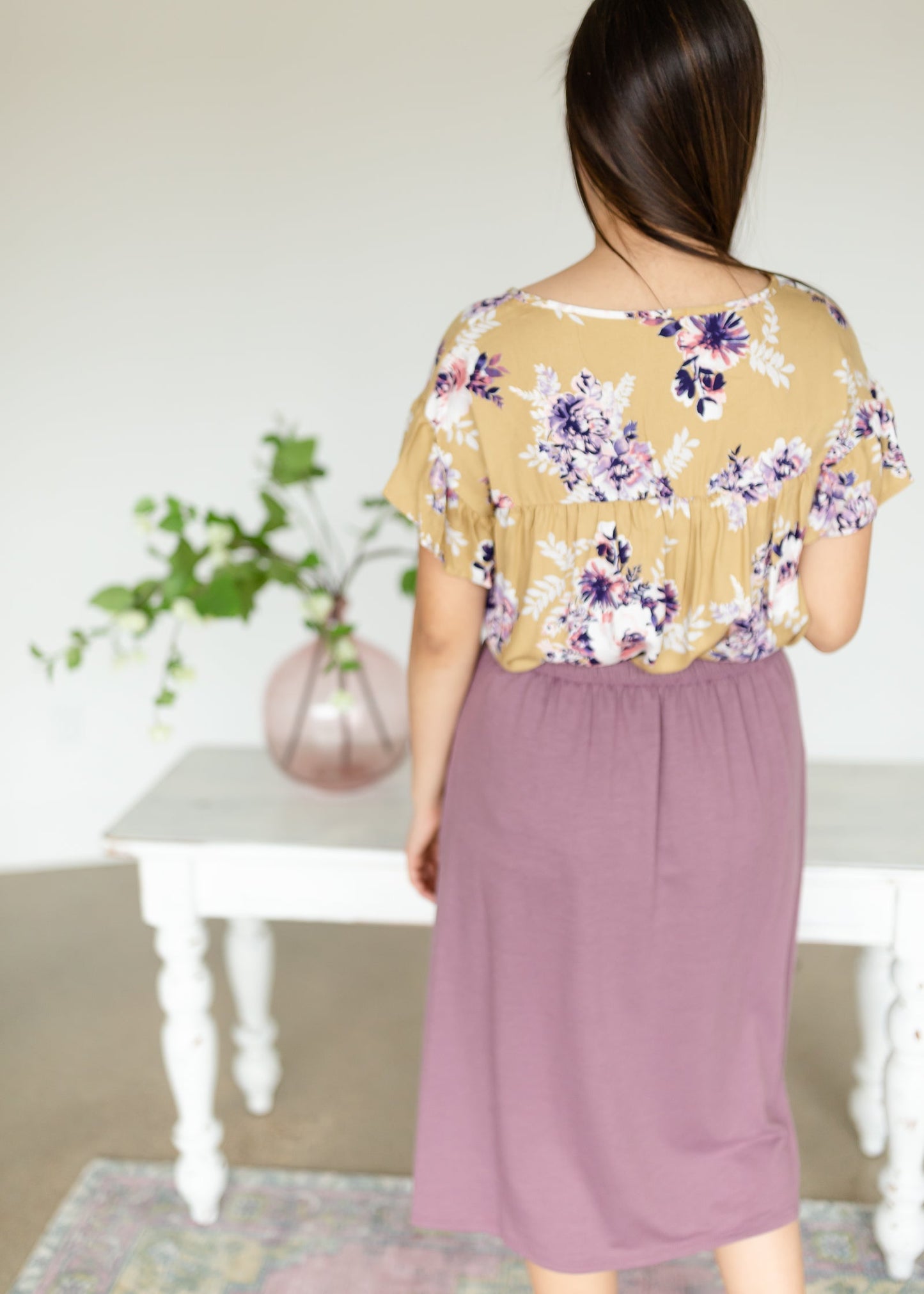 Mauve Patch Pocket Midi Skirt - FINAL SALE Skirts