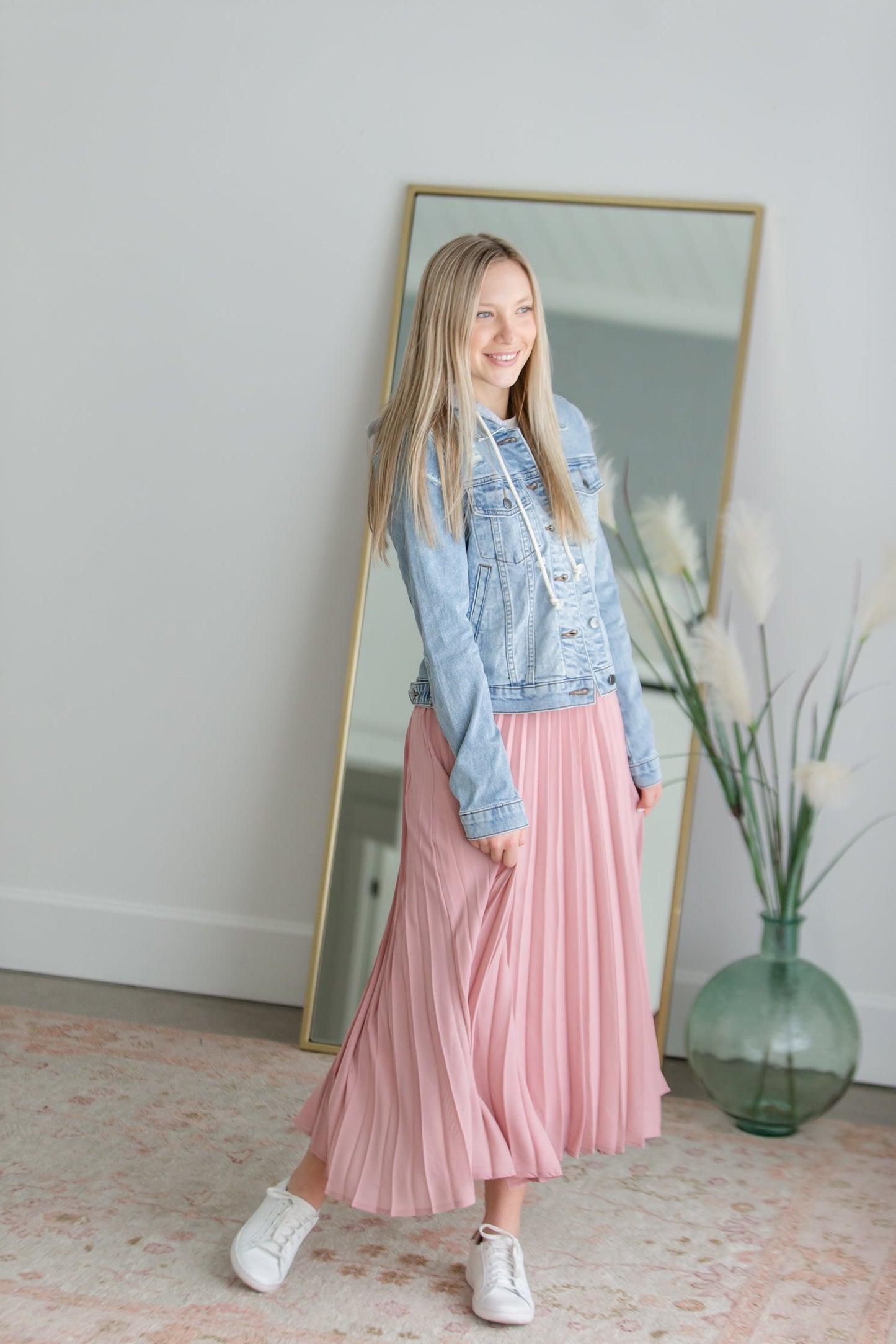 Mauve Pleated Midi Skirt Skirts Les Amis