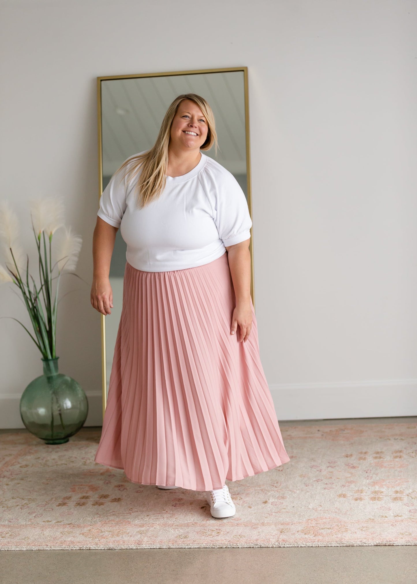 Mauve Pleated Midi Skirt Skirts Les Amis
