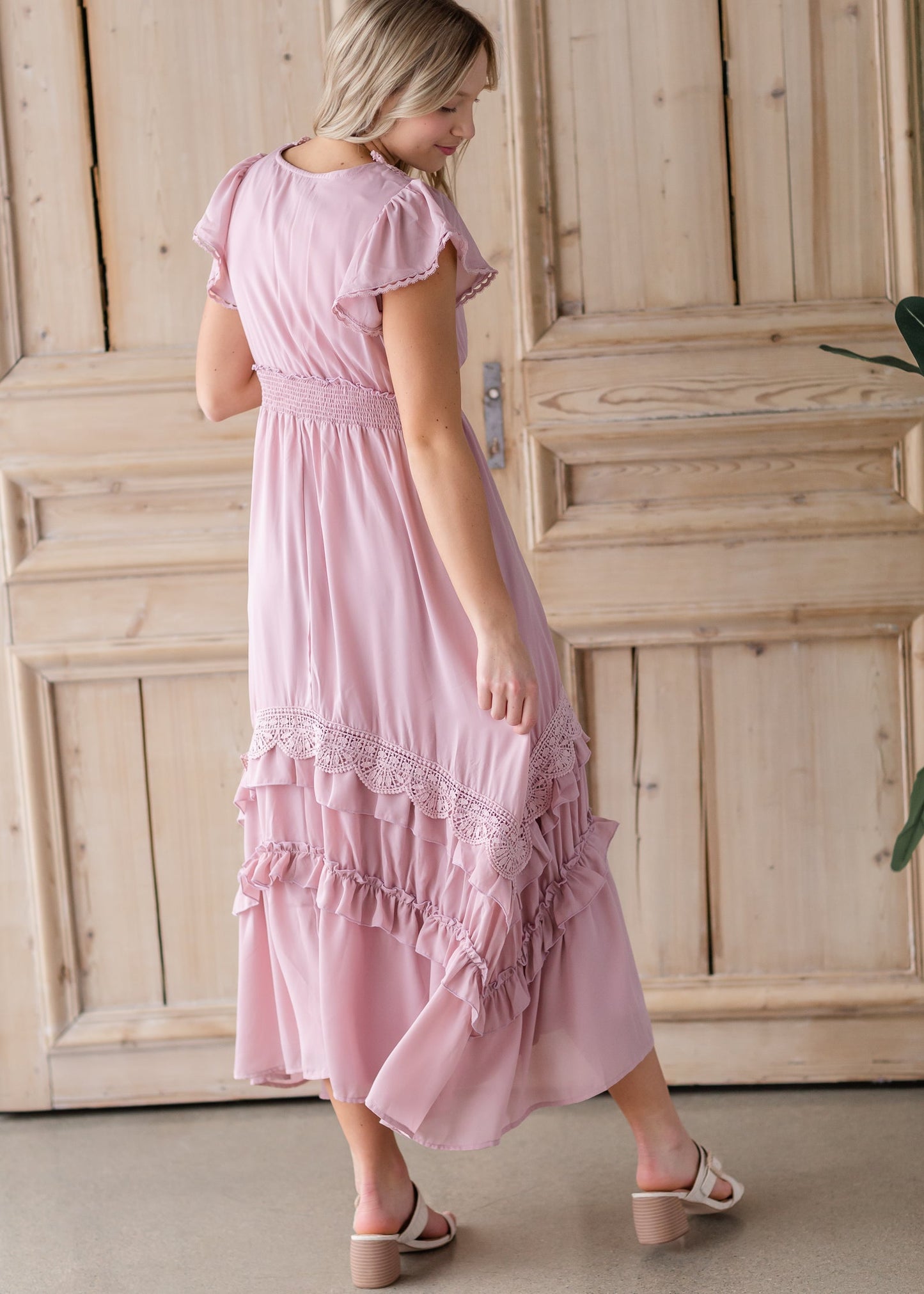 Maxi Dress with Scallop Edge Detail Dress Dresses Polagram