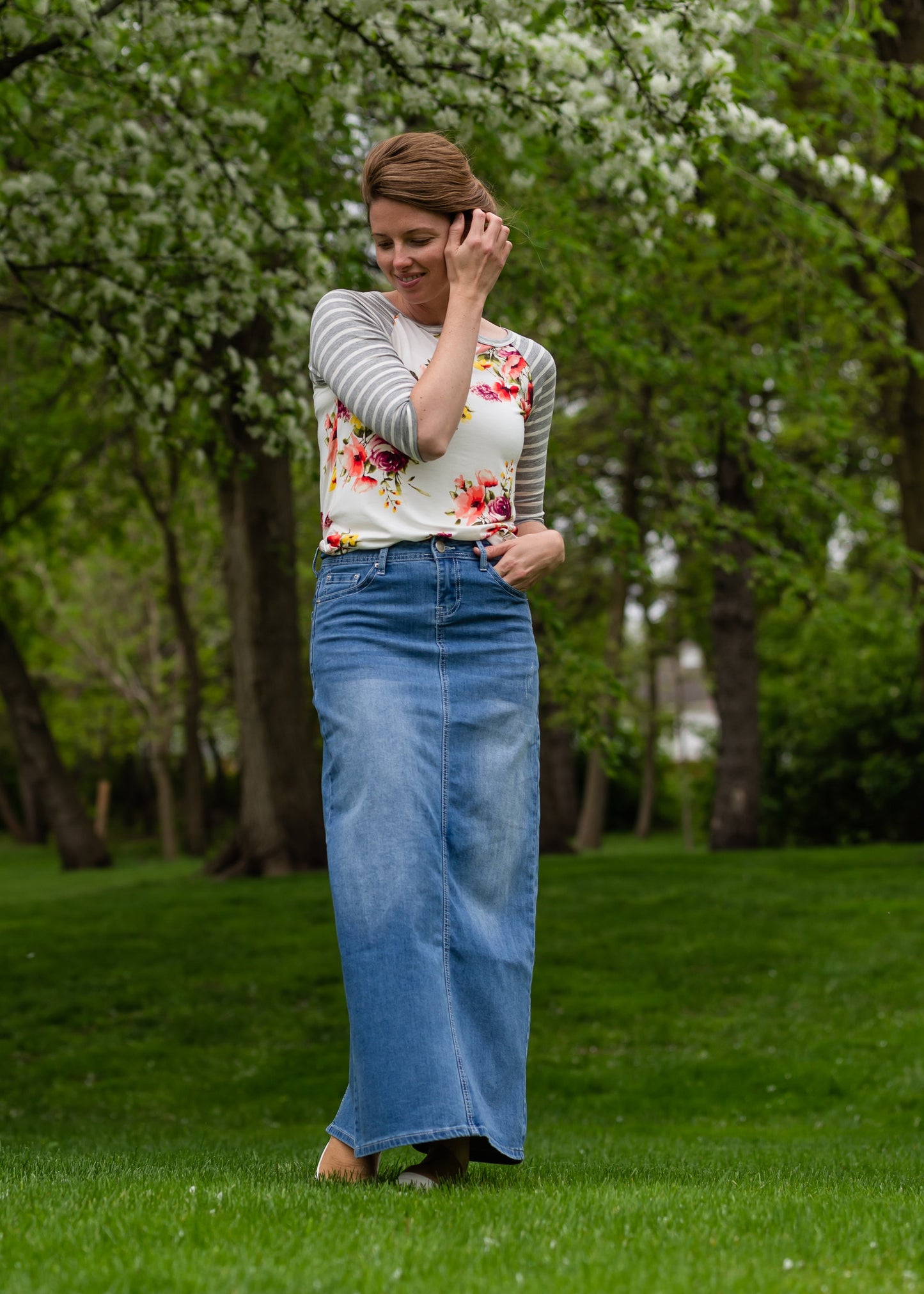 Mia Medium Denim Long Jean Skirt - FINAL SALE Skirts