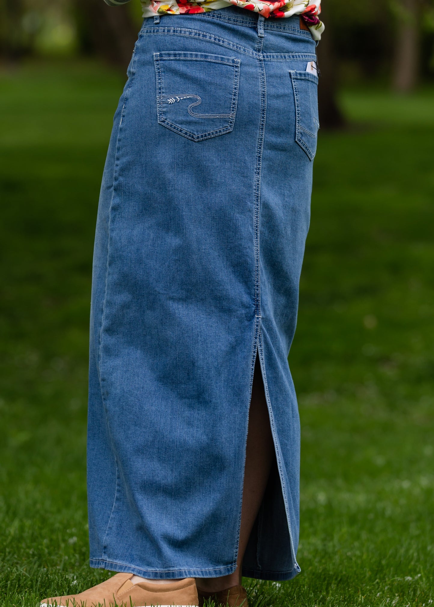 Mia Medium Denim Long Jean Skirt - FINAL SALE Skirts