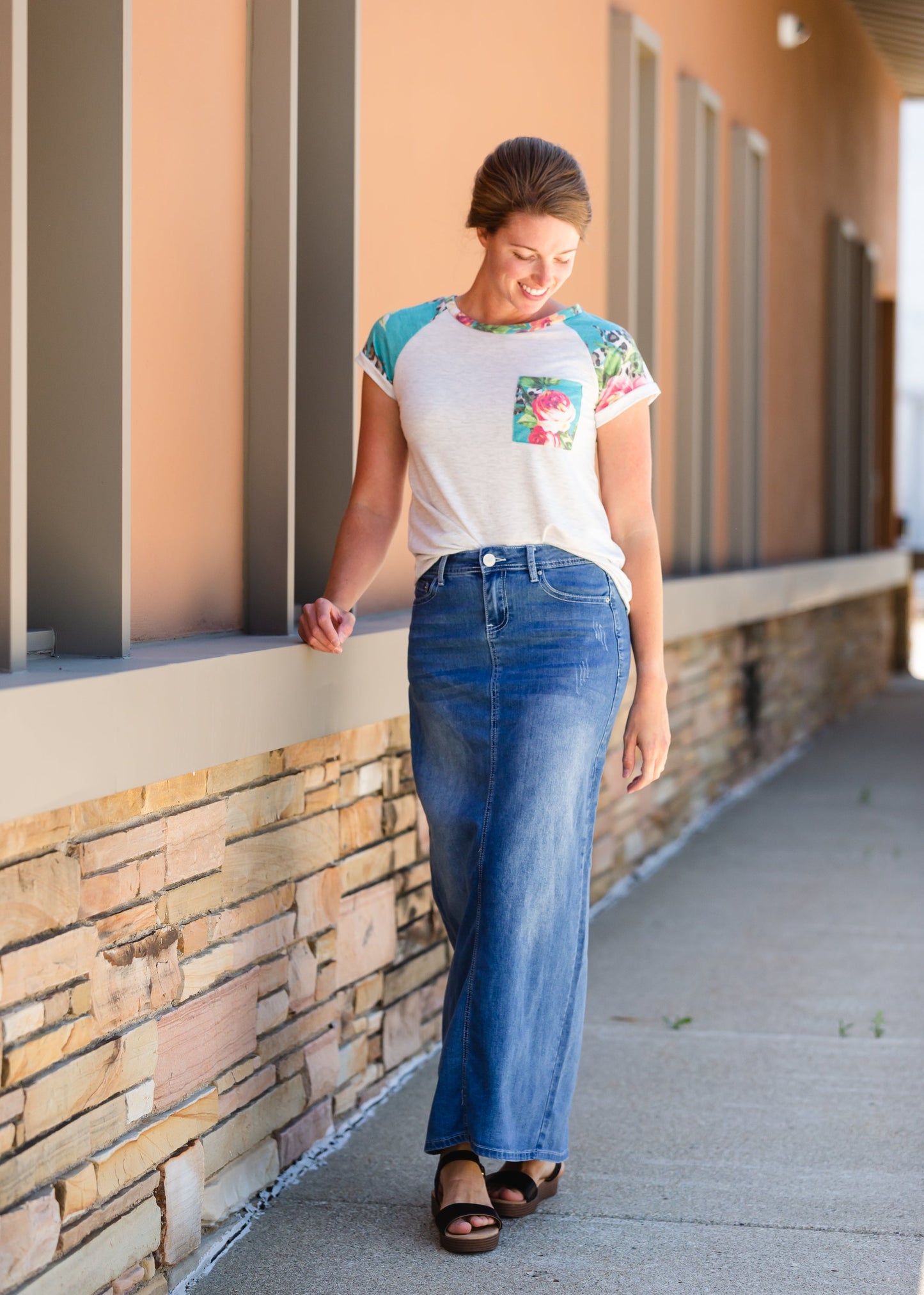 Mia Medium Denim Long Jean Skirt - FINAL SALE Skirts