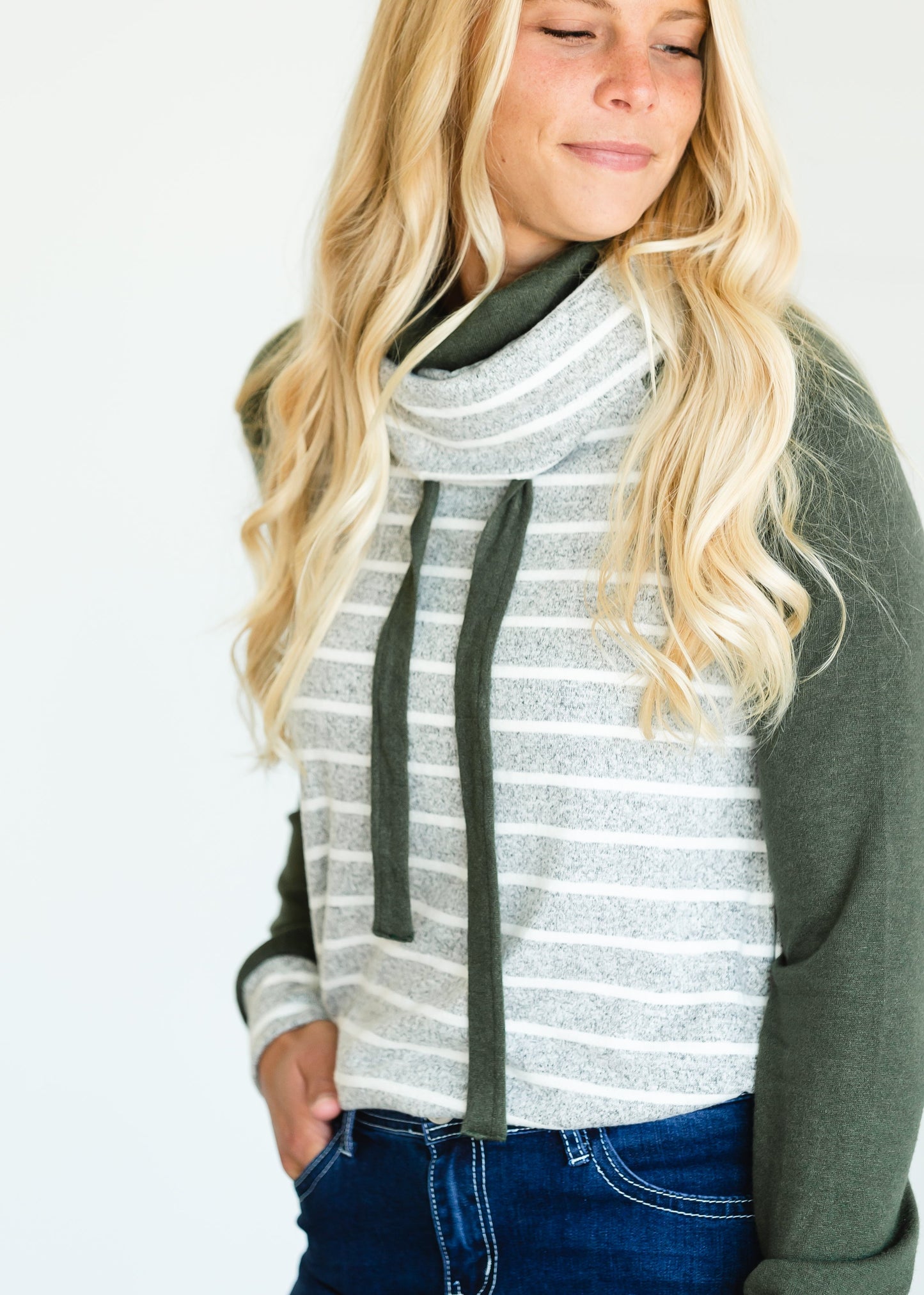 Olive Striped Raglan Top - FINAL SALE Shirt