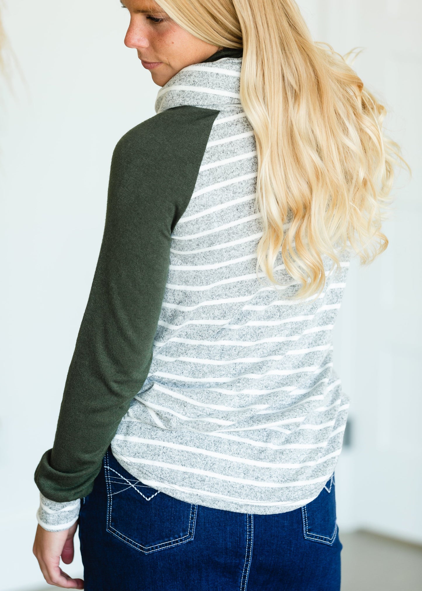 Olive Striped Raglan Top - FINAL SALE Shirt
