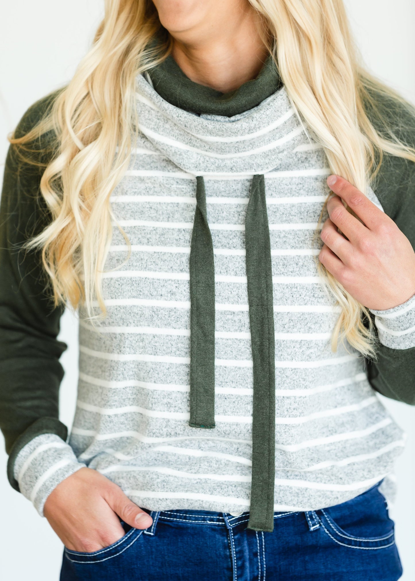 Olive Striped Raglan Top - FINAL SALE Shirt