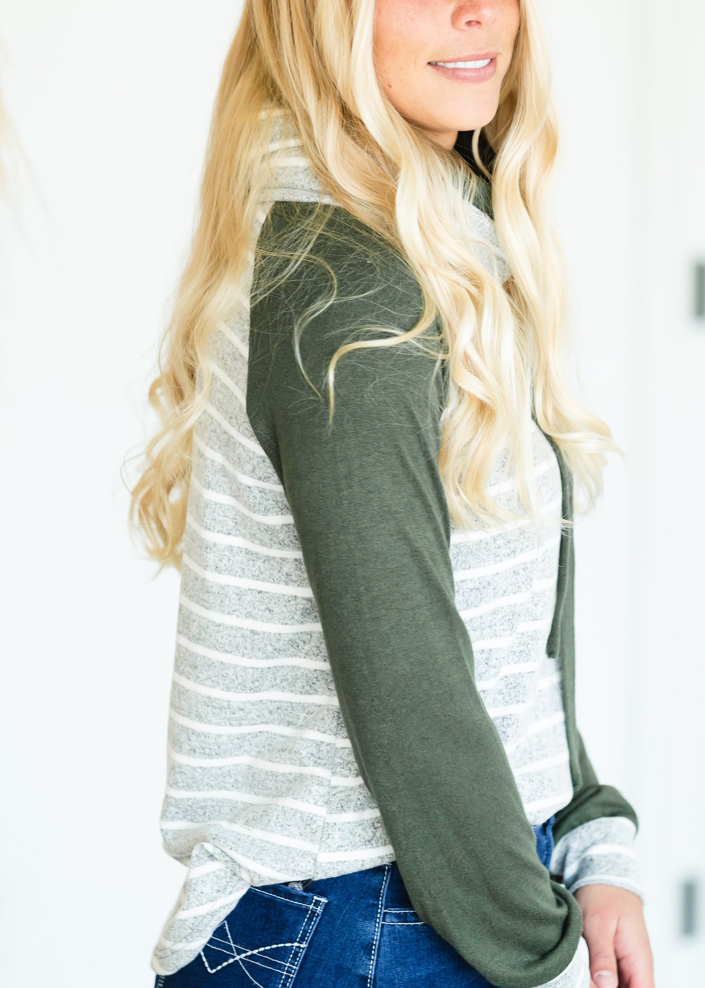Olive Striped Raglan Top - FINAL SALE Shirt
