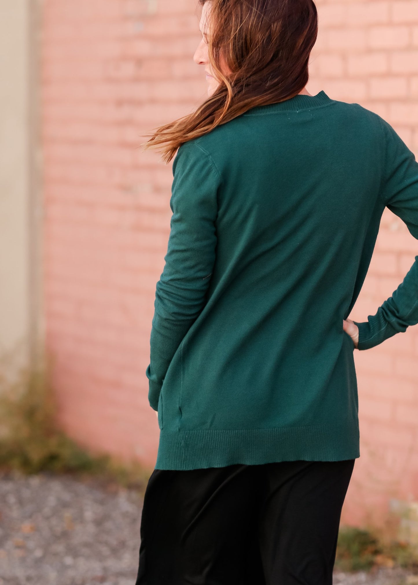 Open Front Long Sleeve Knit Sweater Pocket Cardigan Tops Tea N Rose