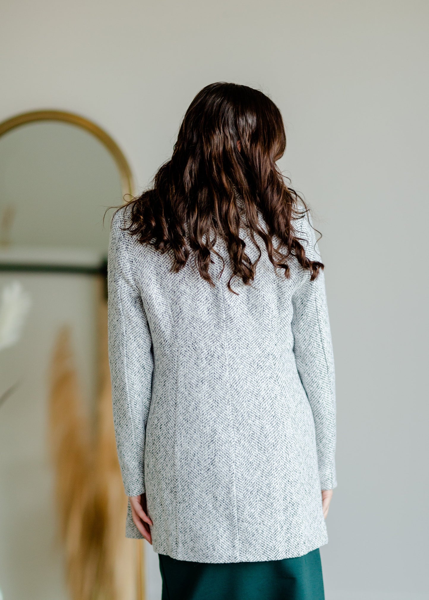 Open Front Side Pocket Jacket Tops Mazik