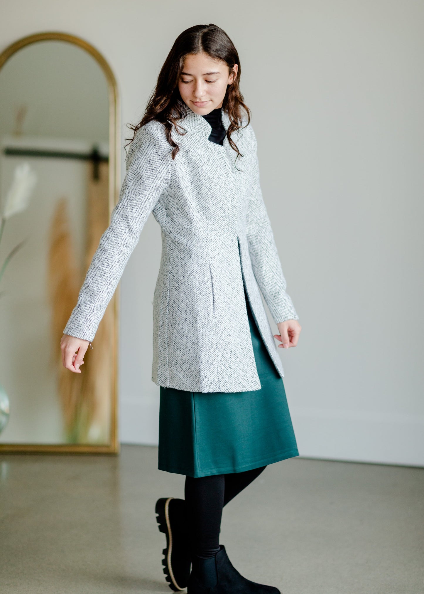 Open Front Side Pocket Jacket Tops Mazik