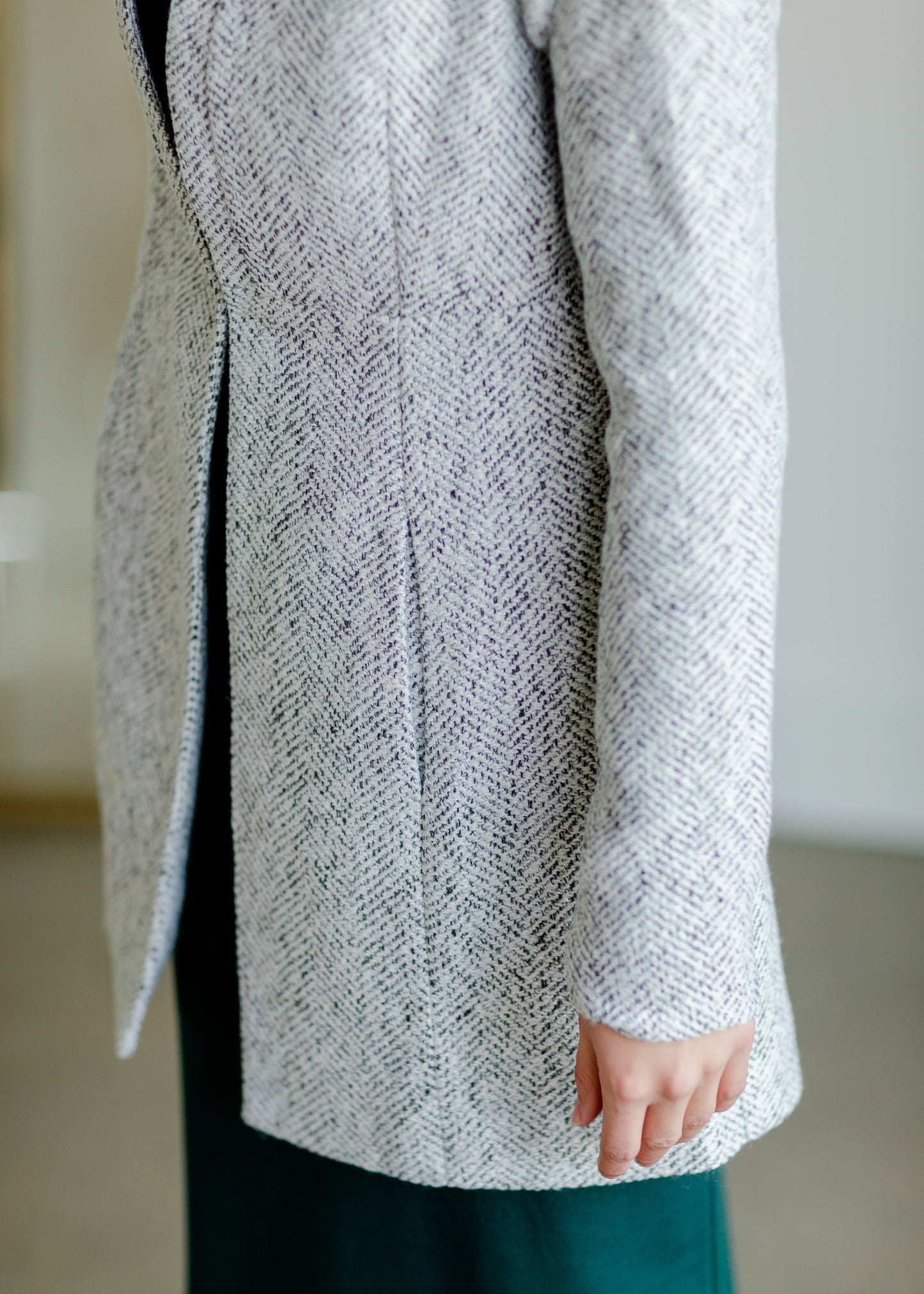 Open Front Side Pocket Jacket Tops Mazik