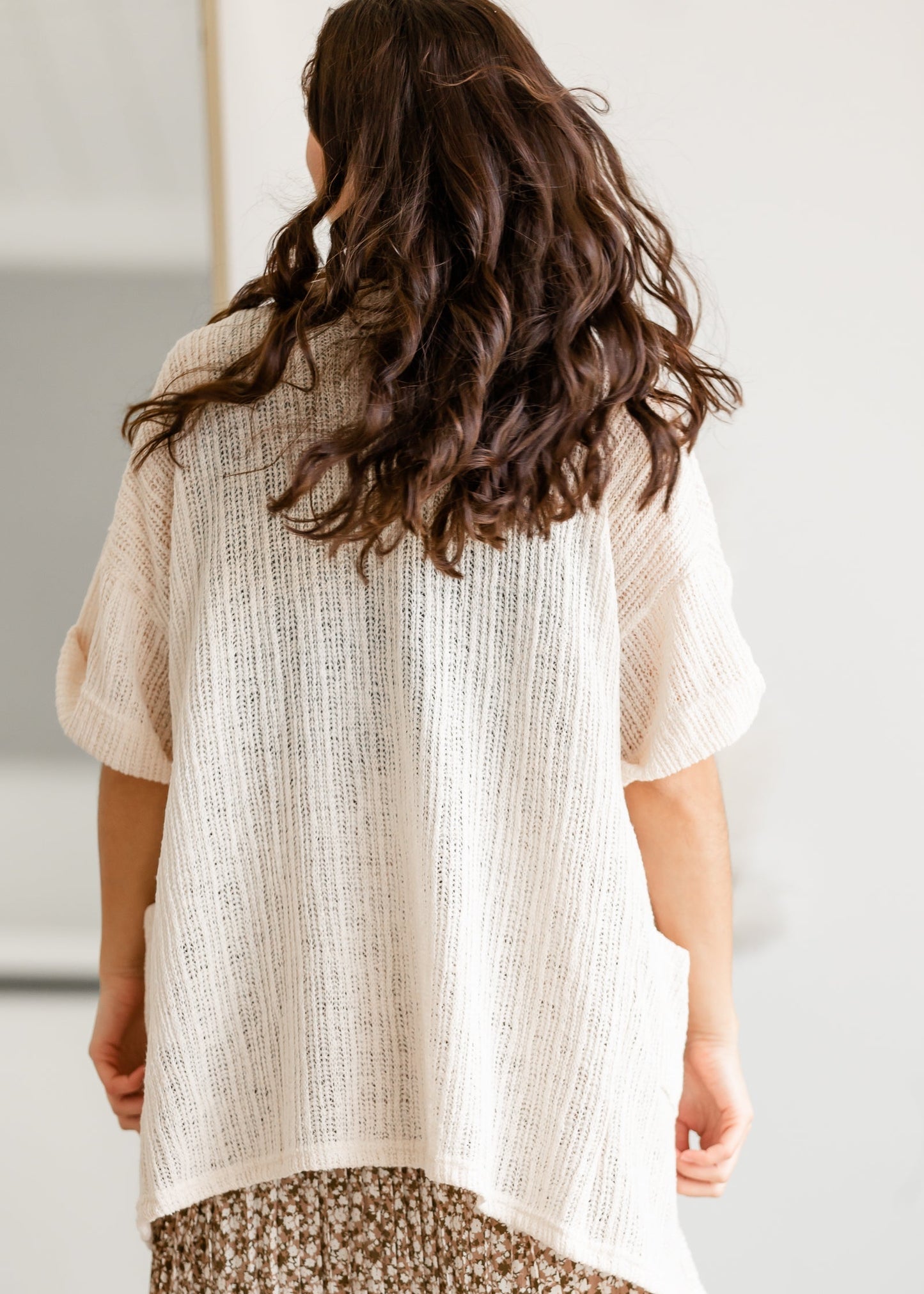 Open Front Textured Cardigan with Pockets Shirt Hayden