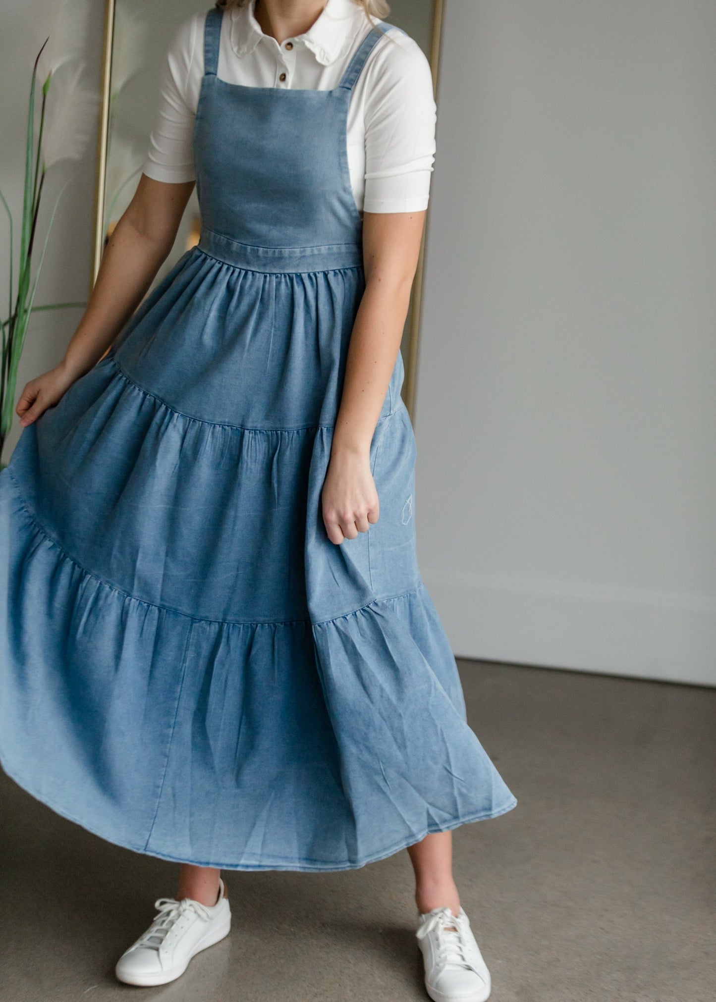 Overall Ruffled Maxi Dress Dresses Polagram & BaeVely Medium Wash / S