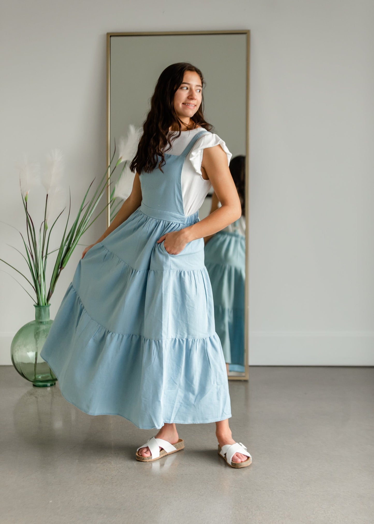 Overall Ruffled Maxi Dress Dresses Polagram & BaeVely