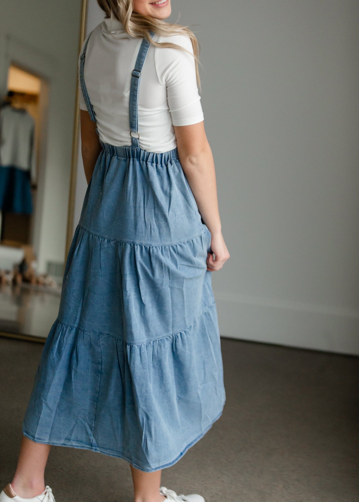 Overall Ruffled Maxi Dress Dresses Polagram & BaeVely
