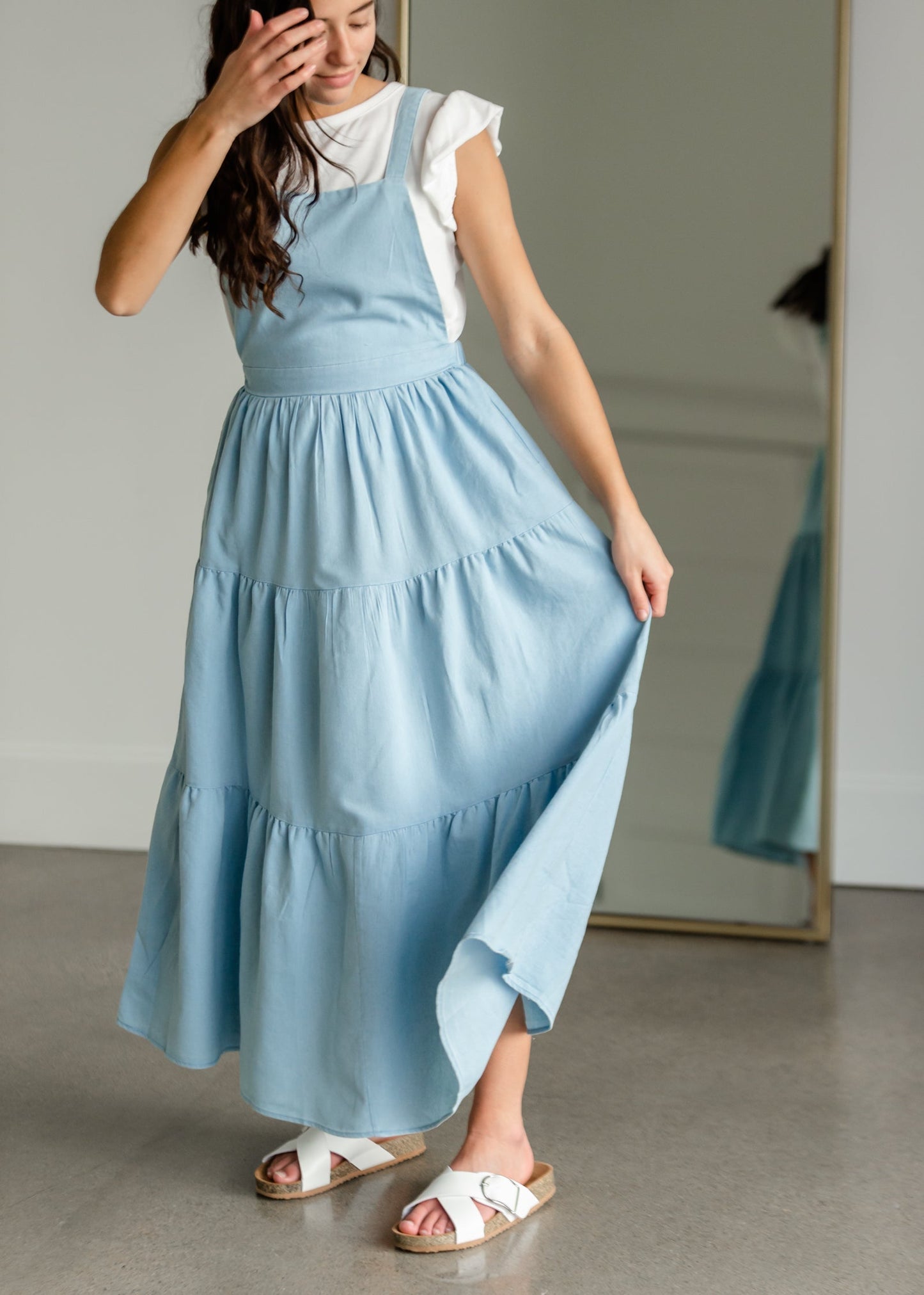 Overall Ruffled Maxi Dress Dresses Polagram & BaeVely