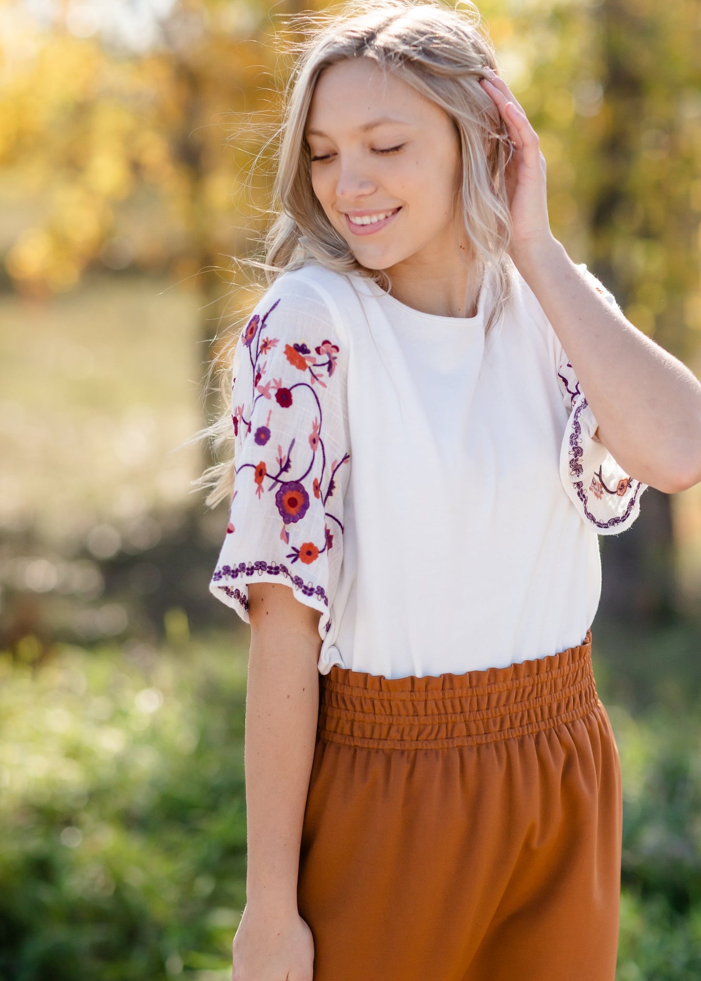 Parker Smocked Waist Midi Skirt Skirt Inherit - SOP