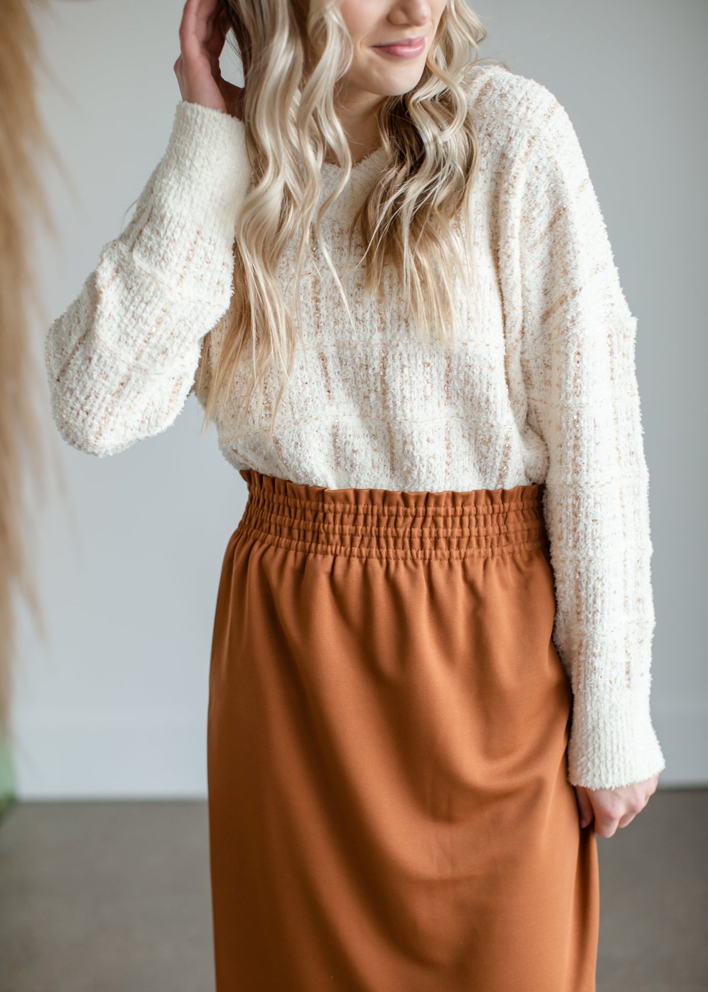 Parker Smocked Waist Midi Skirt Skirt Inherit - SOP