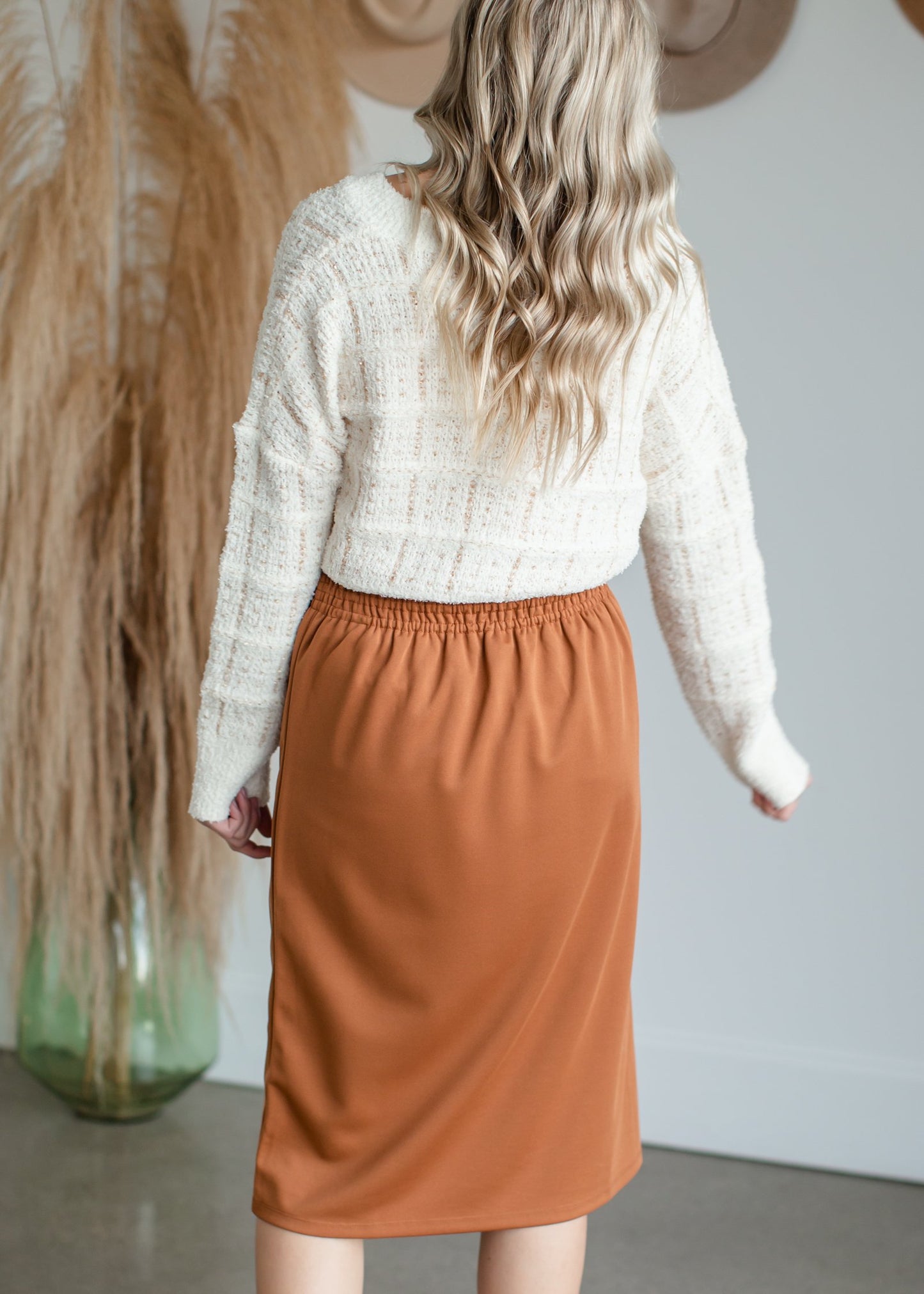 Parker Smocked Waist Midi Skirt Skirt Inherit - SOP