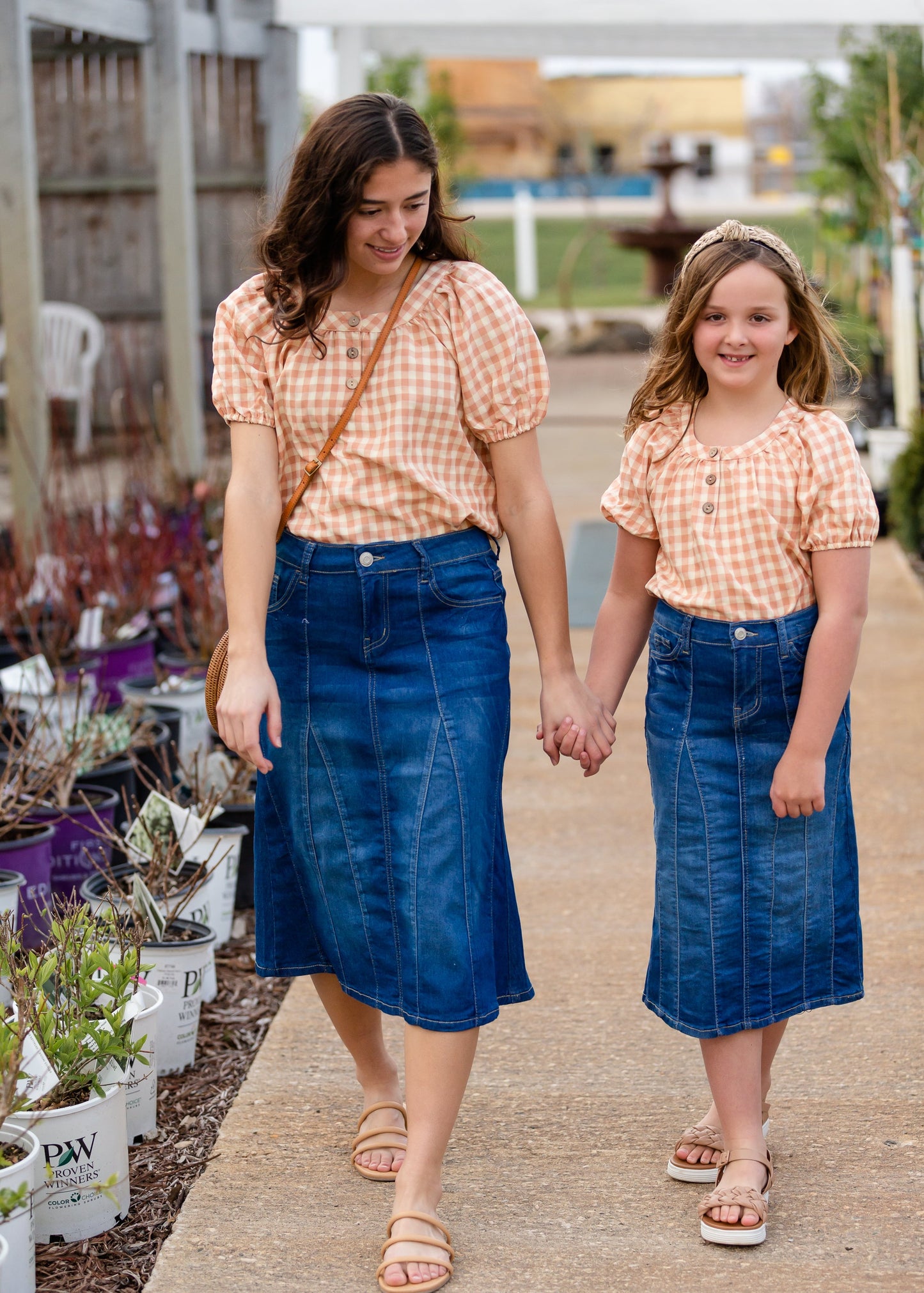 Peach Gingham Blouse - FINAL SALE Shirt