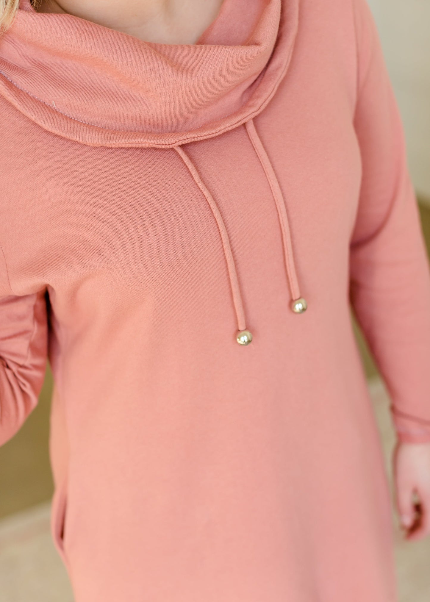Pink Turtleneck Pocket Midi Dress - FINAL SALE Dresses