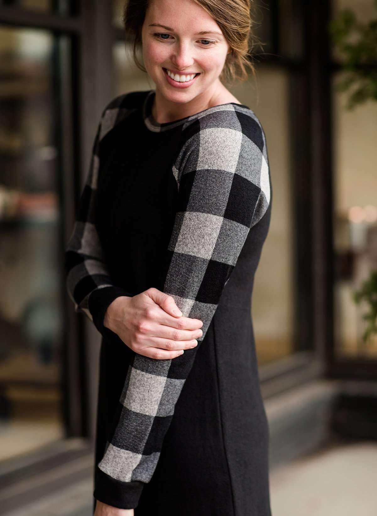 Plaid Fleece Knit Midi Dress - FINAL SALE Dresses
